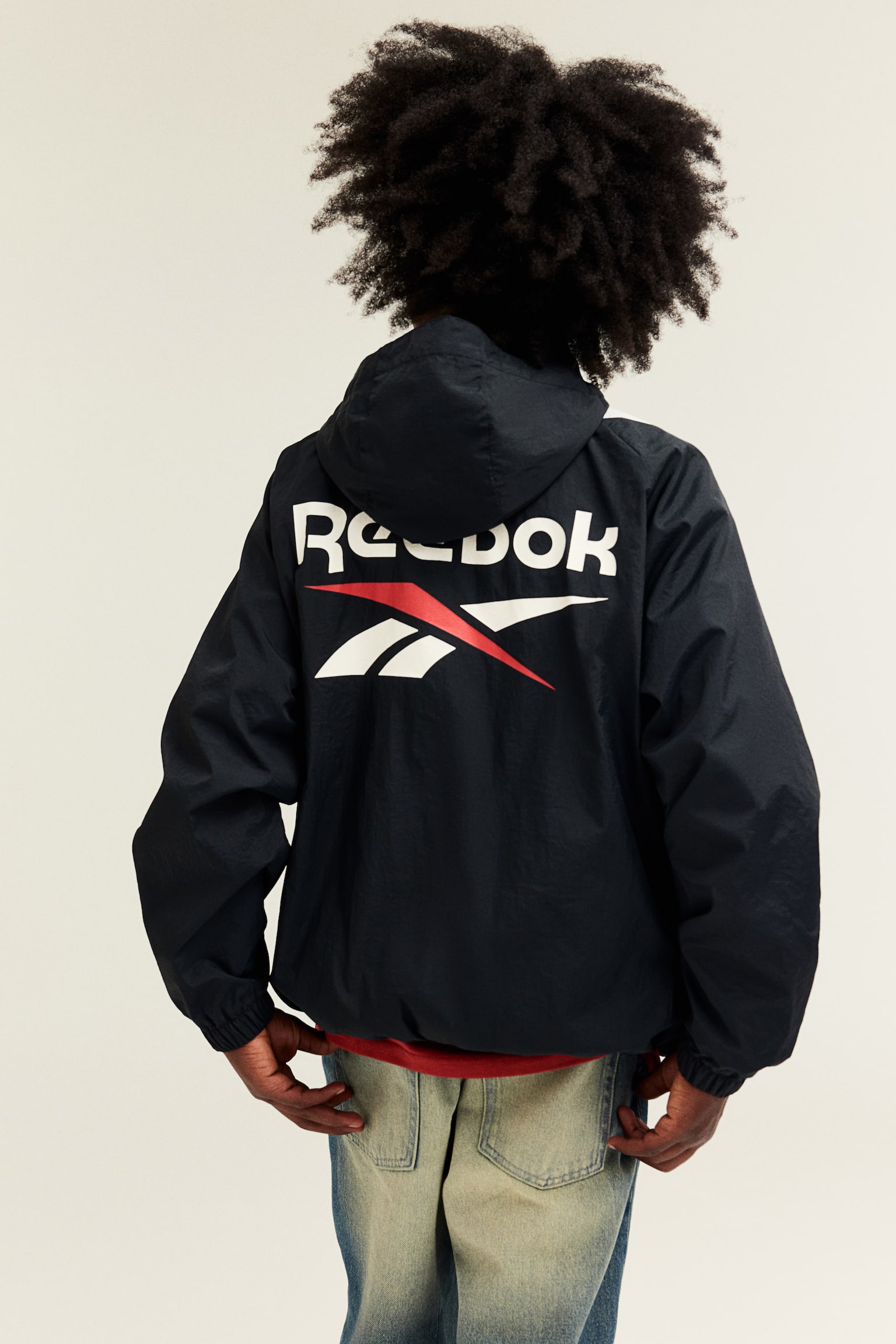 Motif-detail windbreaker - Black/Reebok - 5