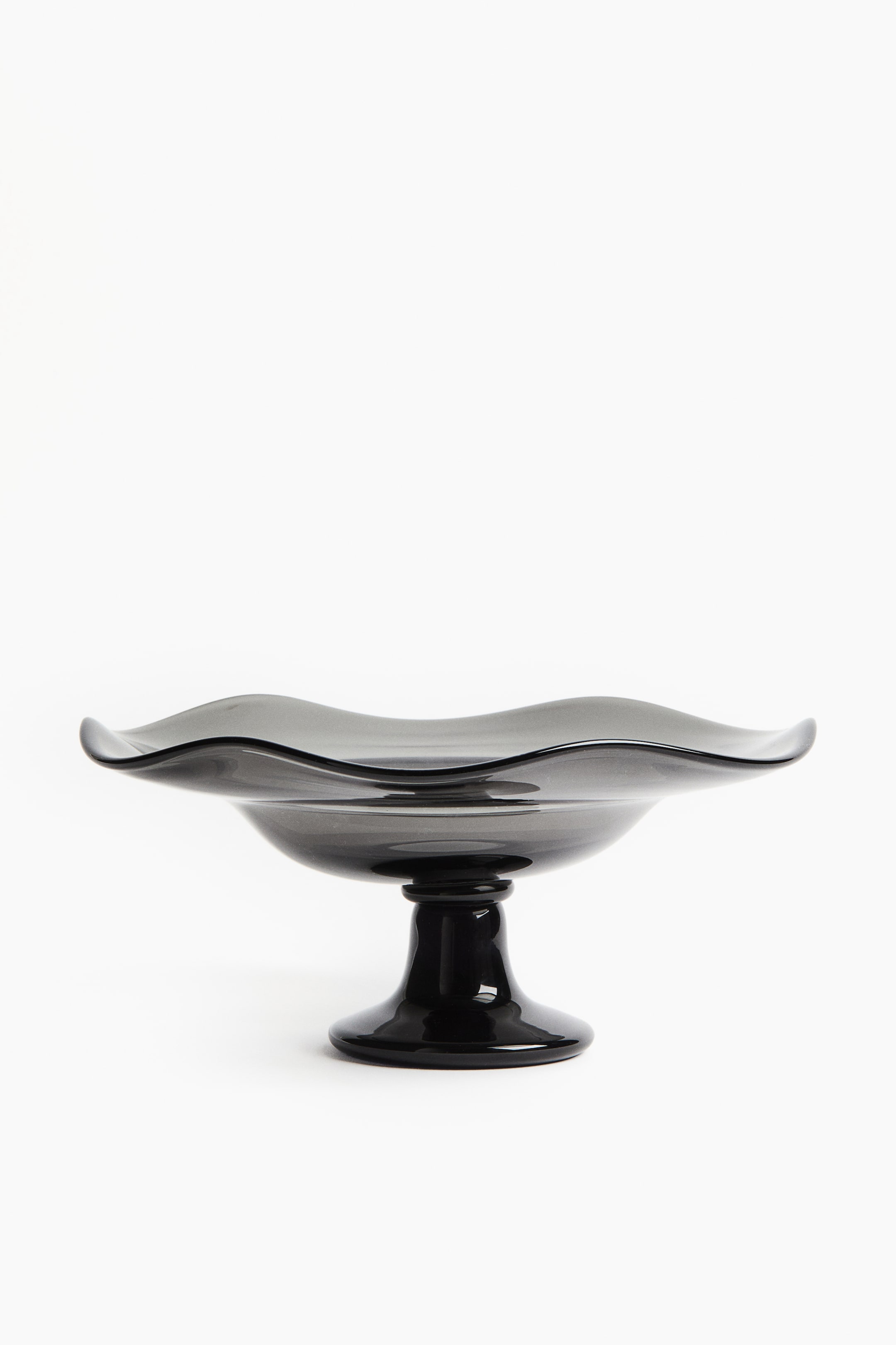 Footed Wavy Glass Serving Plate