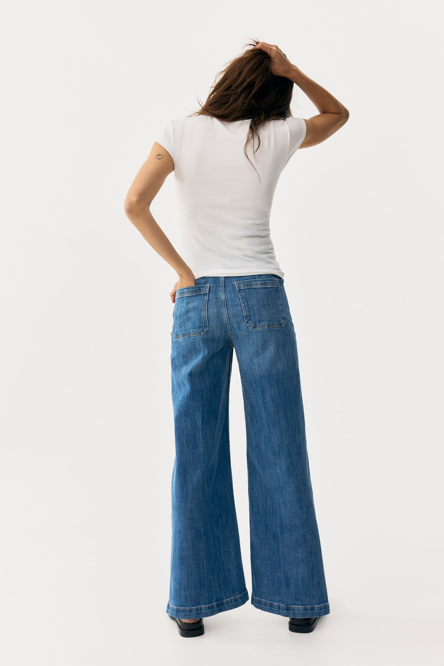 MAMA Wide Leg Jeans - כחול ג'ינס/כחול ג'ינס כהה - 6