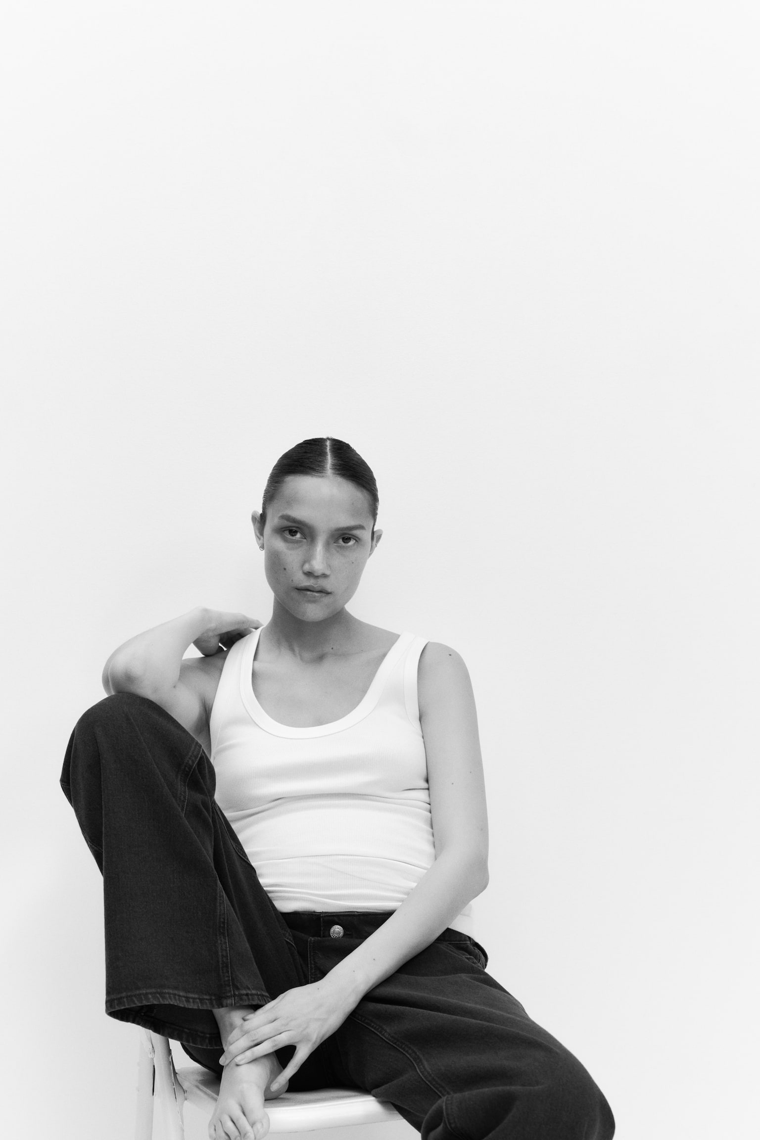 Женские джинсы H&M Mama Wide, цвет: Чёрный — фото 4