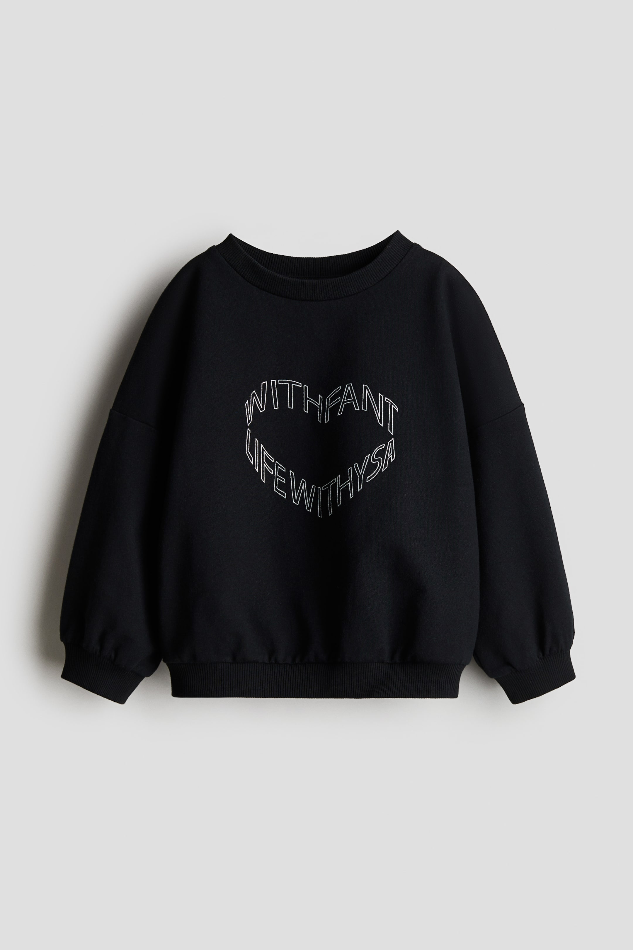 이미지 확대 보기: 프린트 스웨트셔츠 - 블랙/Life With Fantasy - Kids | H&M KR 1