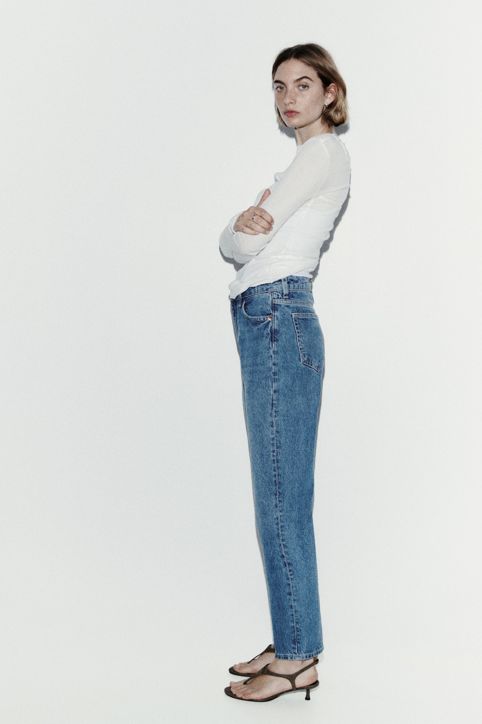 Mom Slim Fit High Waist Ankle Jeans - Denim blue/White/Denim blue/Light denim blue/Black/Denim blue/Dark denim blue/Dark denim blue/Denim blue/Light beige/Dark denim grey/Dark denim blue/Denim blue - 7