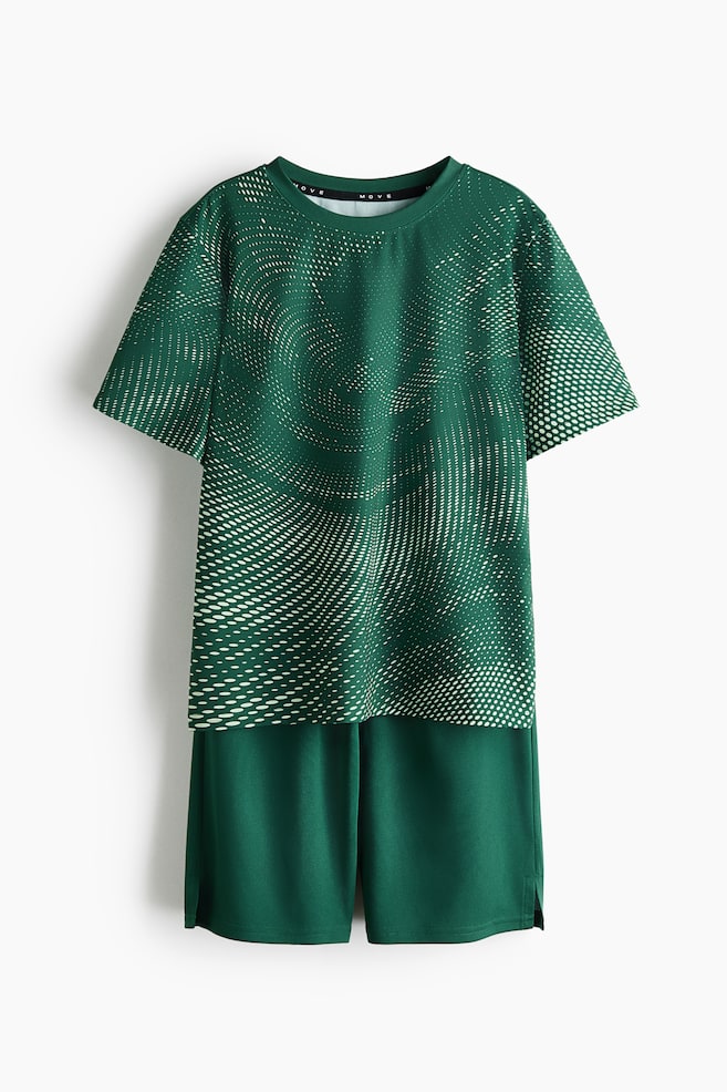 2-Piece Sports Set with DryMove™ - Green/patterned/Black/patterned/Black/gray/Bright blue - 1