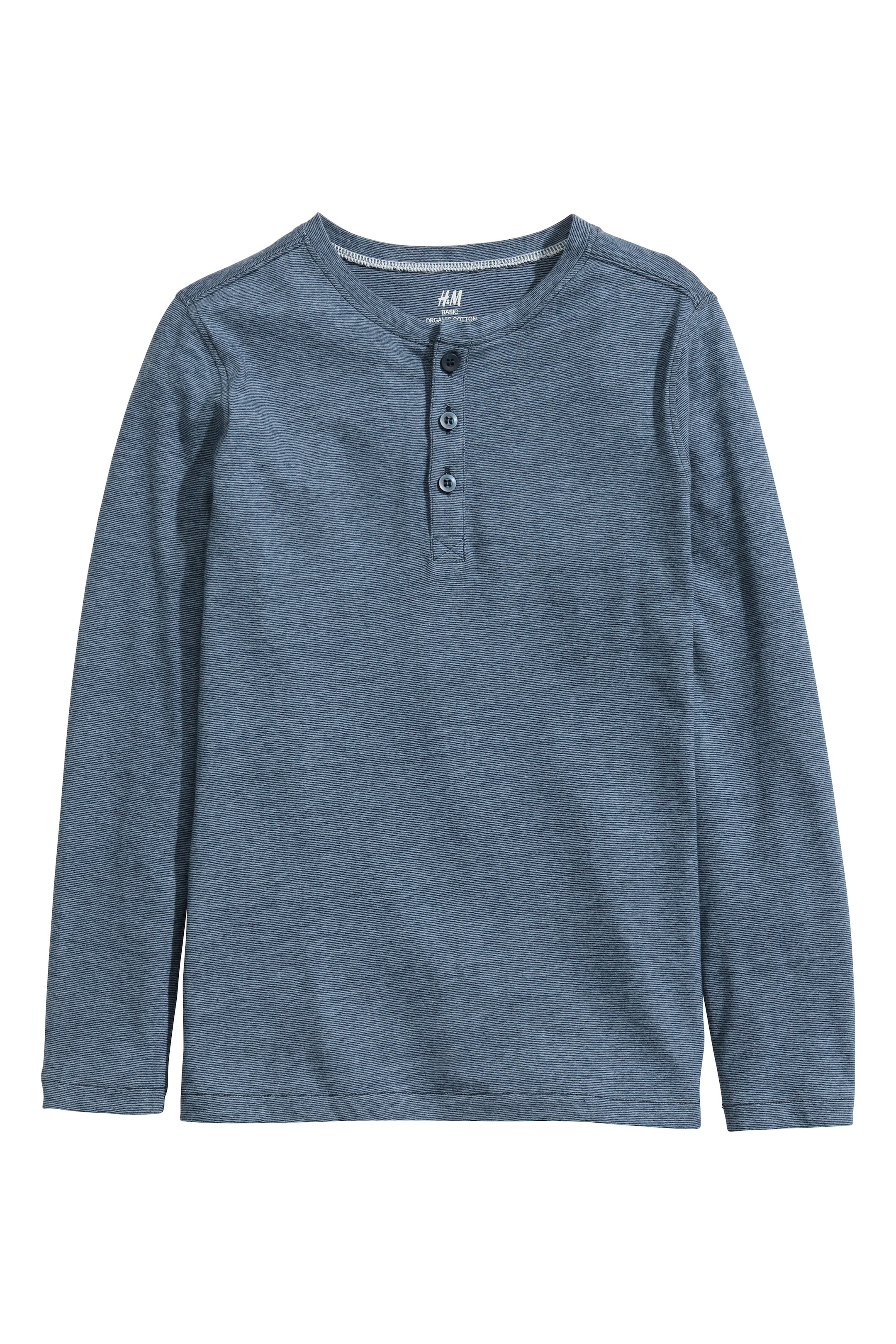 View larger image: Henley shirt - Blue/Narrow striped - Kids | H&M GB 1