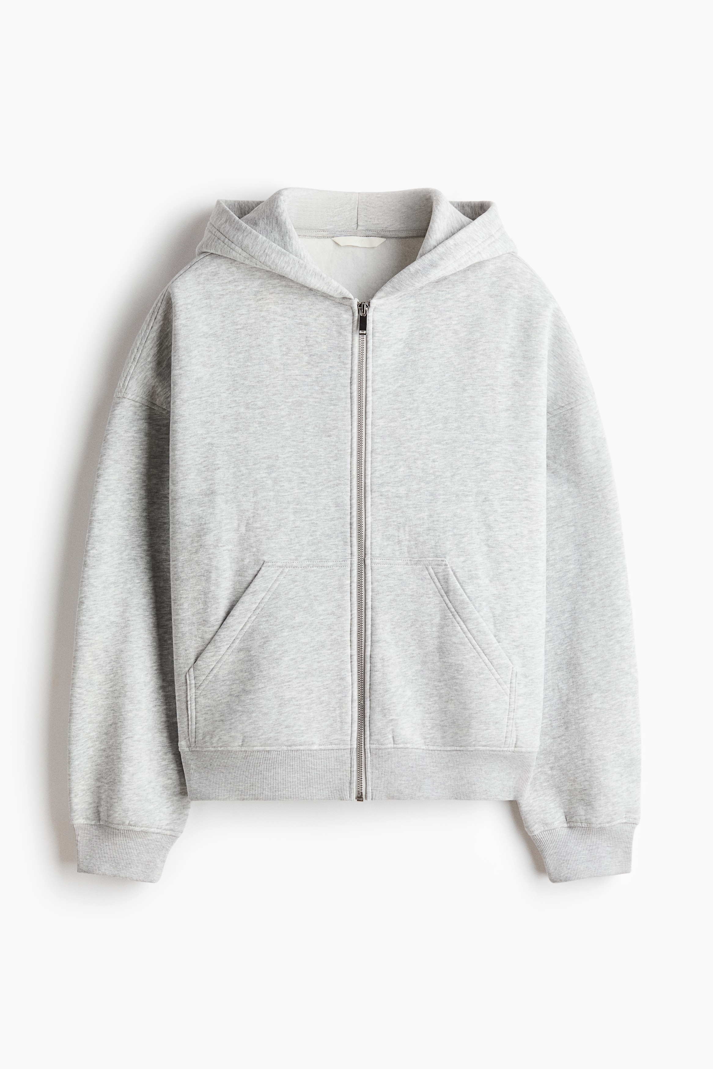 Zip-through hoodie - Light grey marl