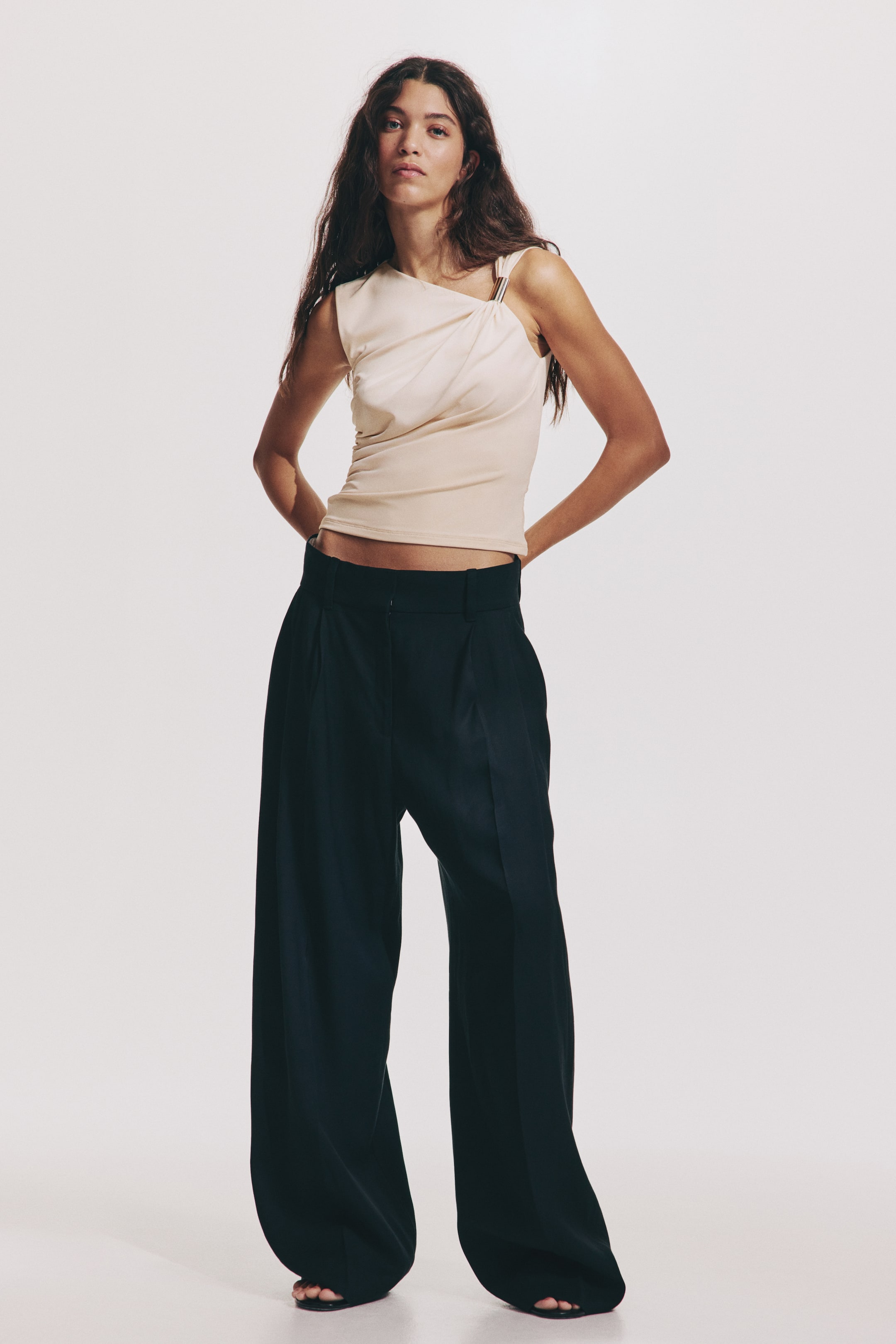 View larger image: Draped top - Light beige - Ladies | H&M IN 2