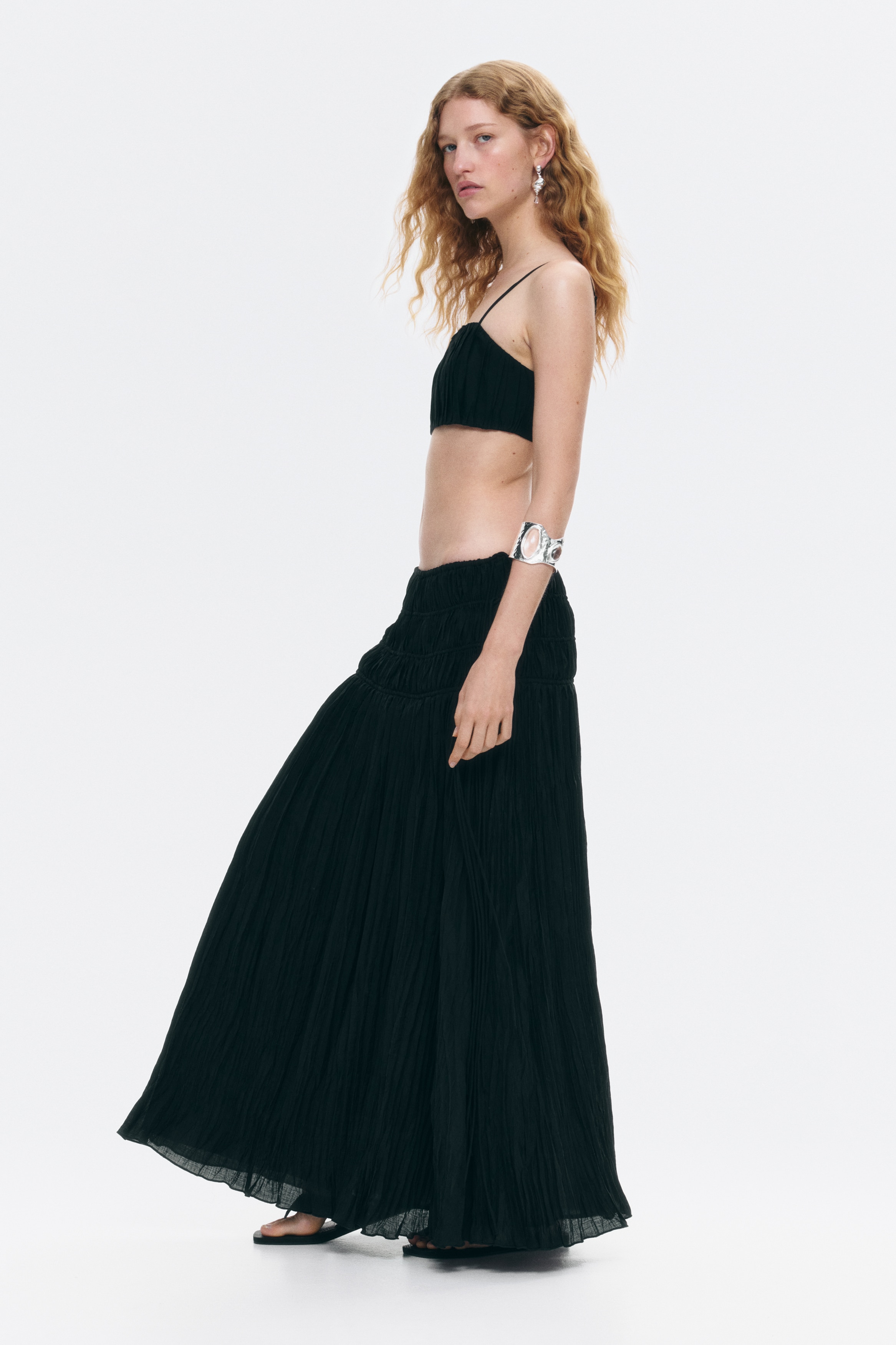 Crinkled Drawstring Skirt by H&M