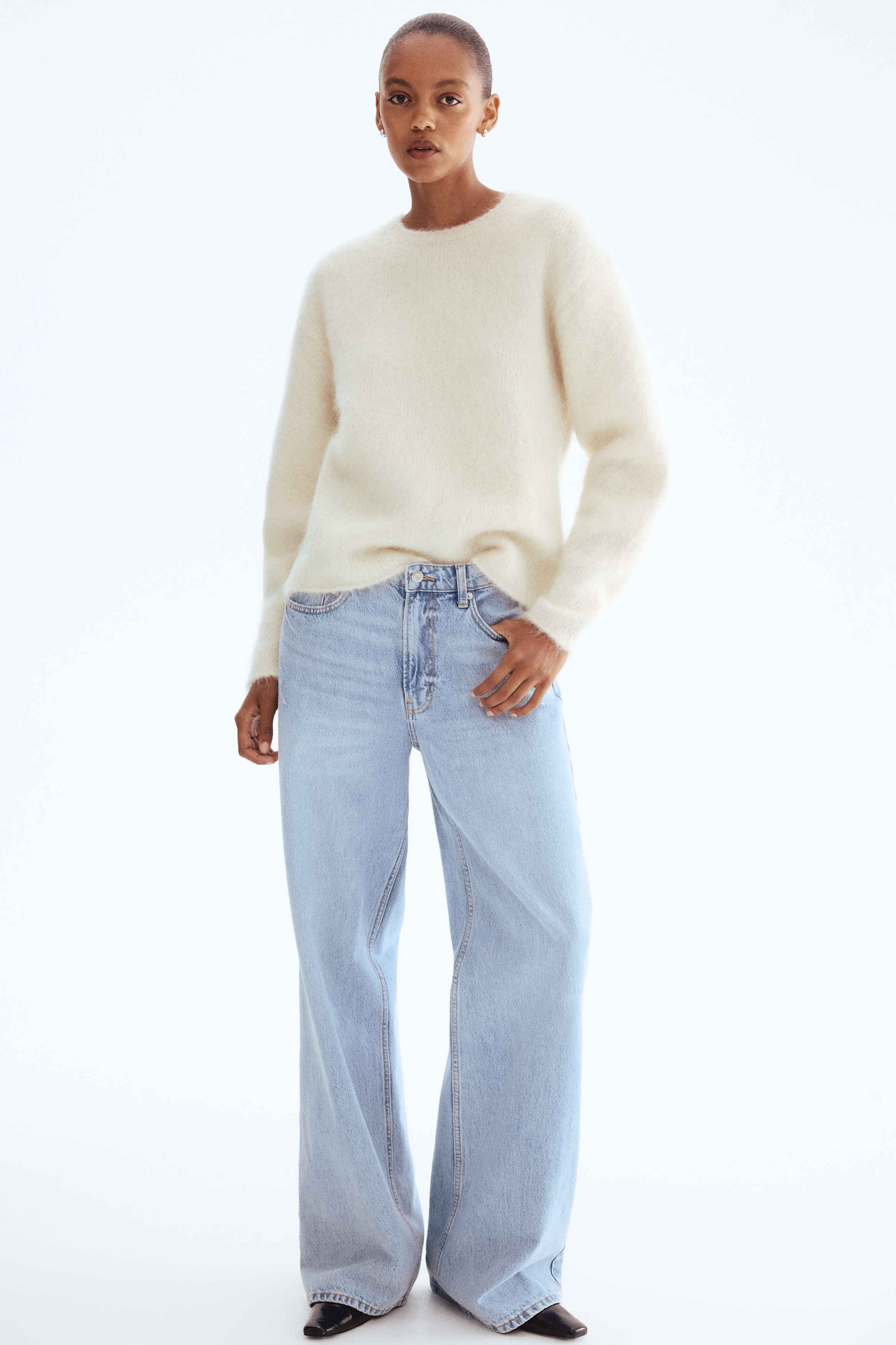 Women's Cream Mohair-Blend Sweater | H&M US