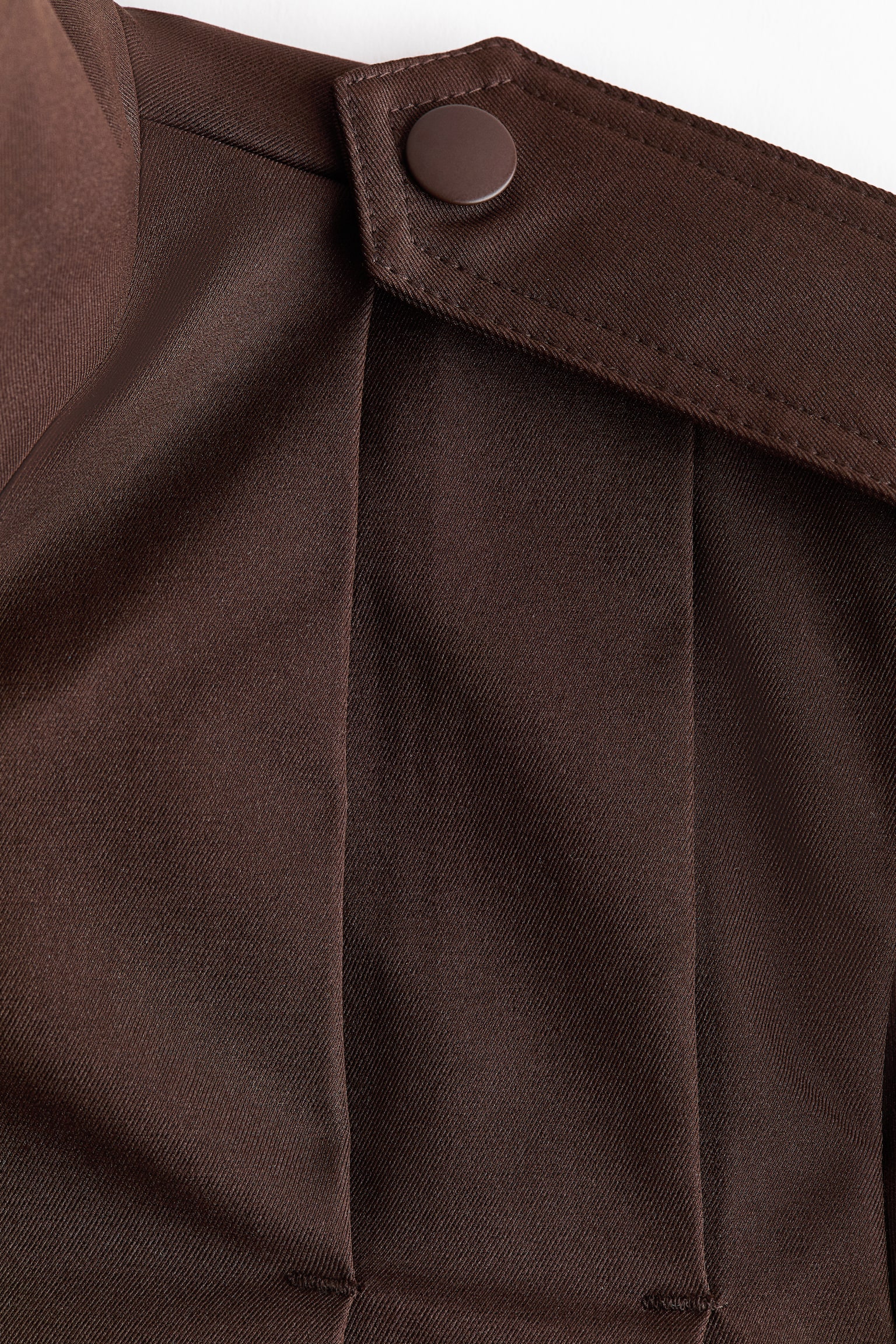 Женская куртка H&M Oversized Pleated, цвет: Тёмный коричневый — фото 8