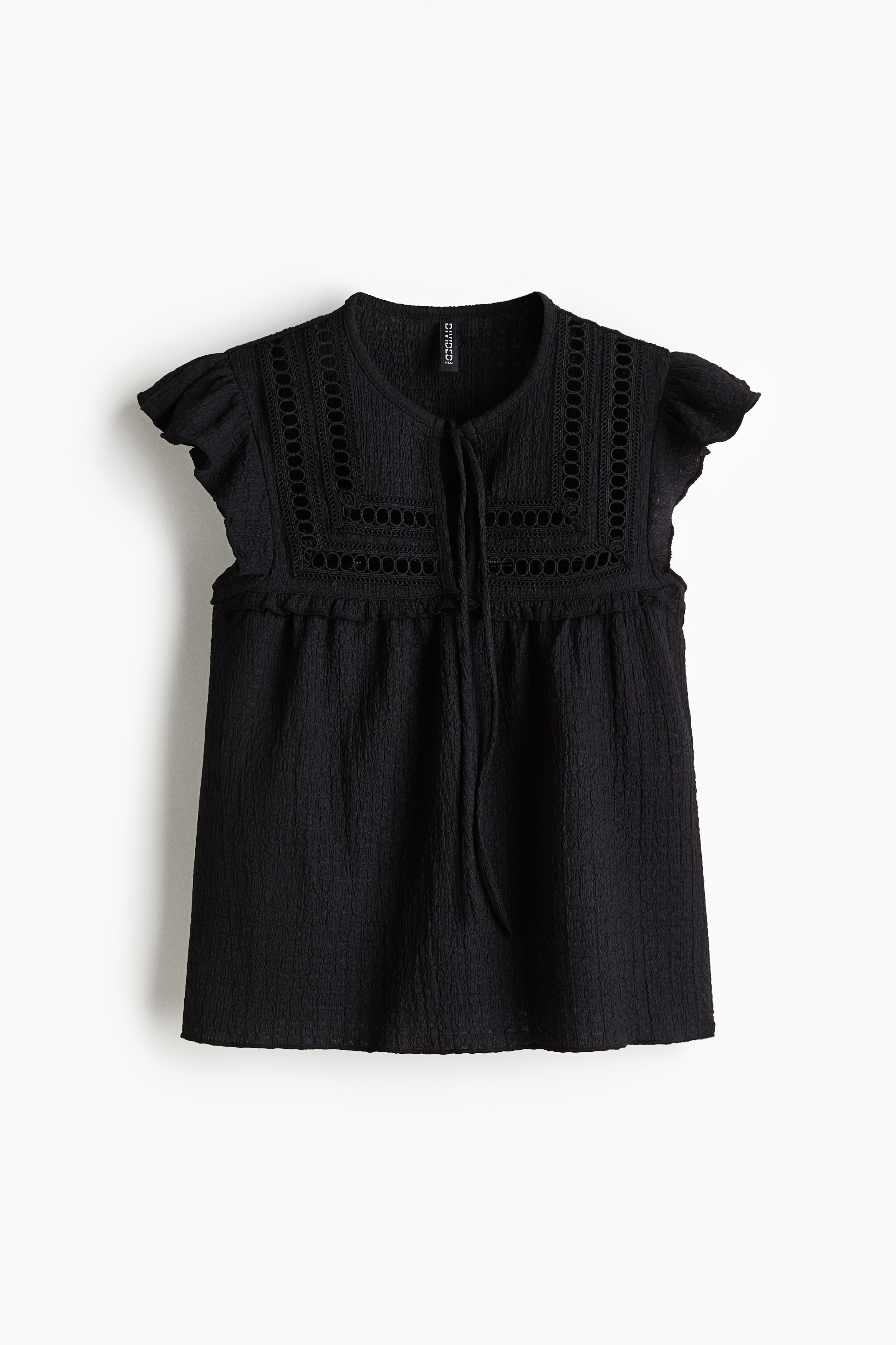 Textured Jersey Top - Black/White/Light pink/Light blue