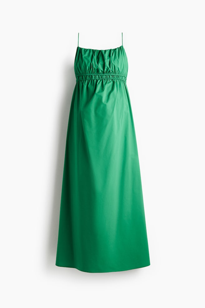 MAMA Trägerkleid aus Popeline - Grün/Weiß - 1