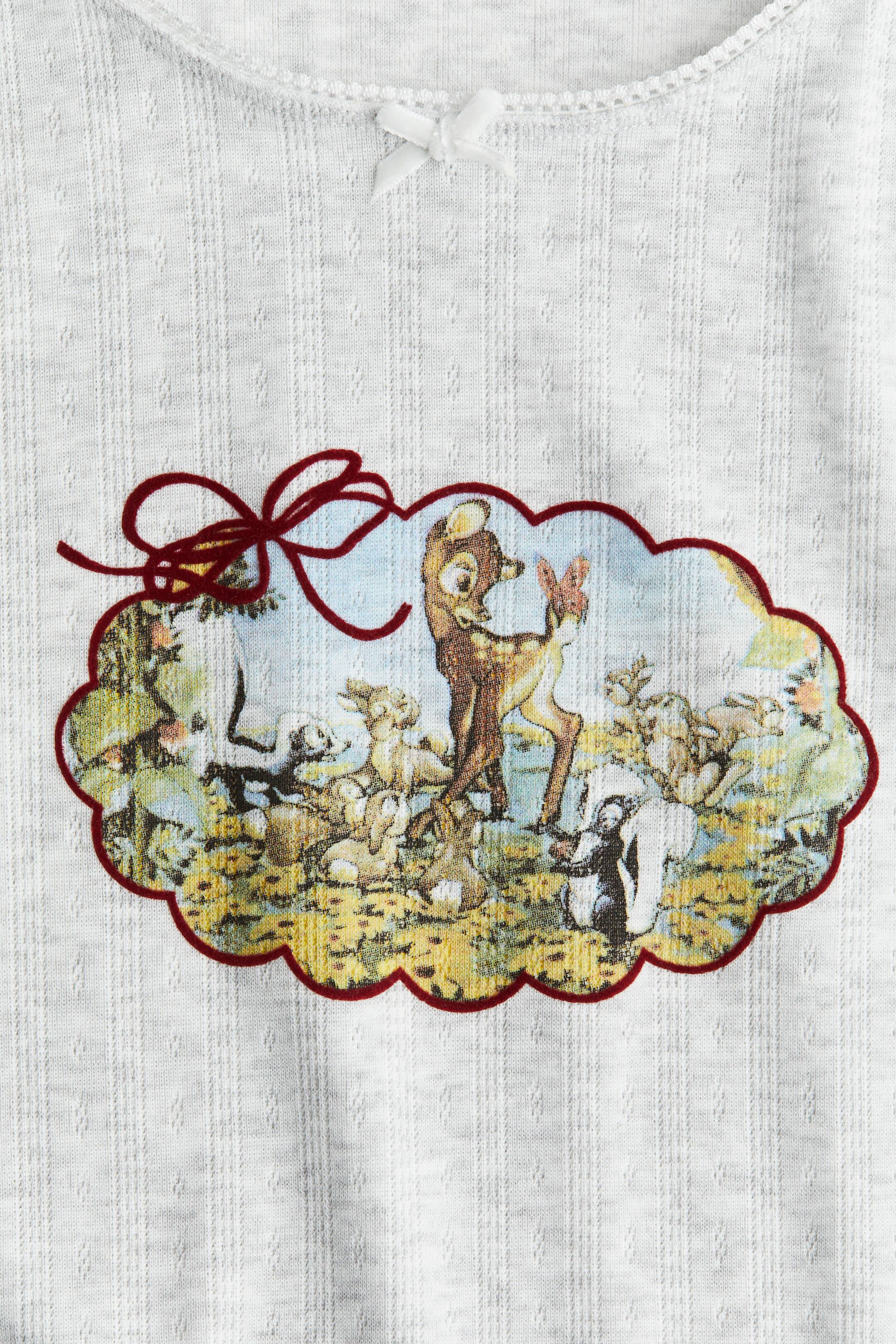 Xem ảnh lớn hơn: Áo cotton jersey - Màu xám nhạt đốm/Bambi - Ladies | H&M VN 7