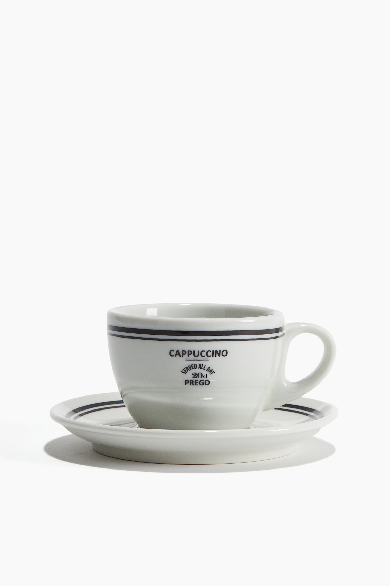 Cappuccino cup and saucer - White/Black - 1