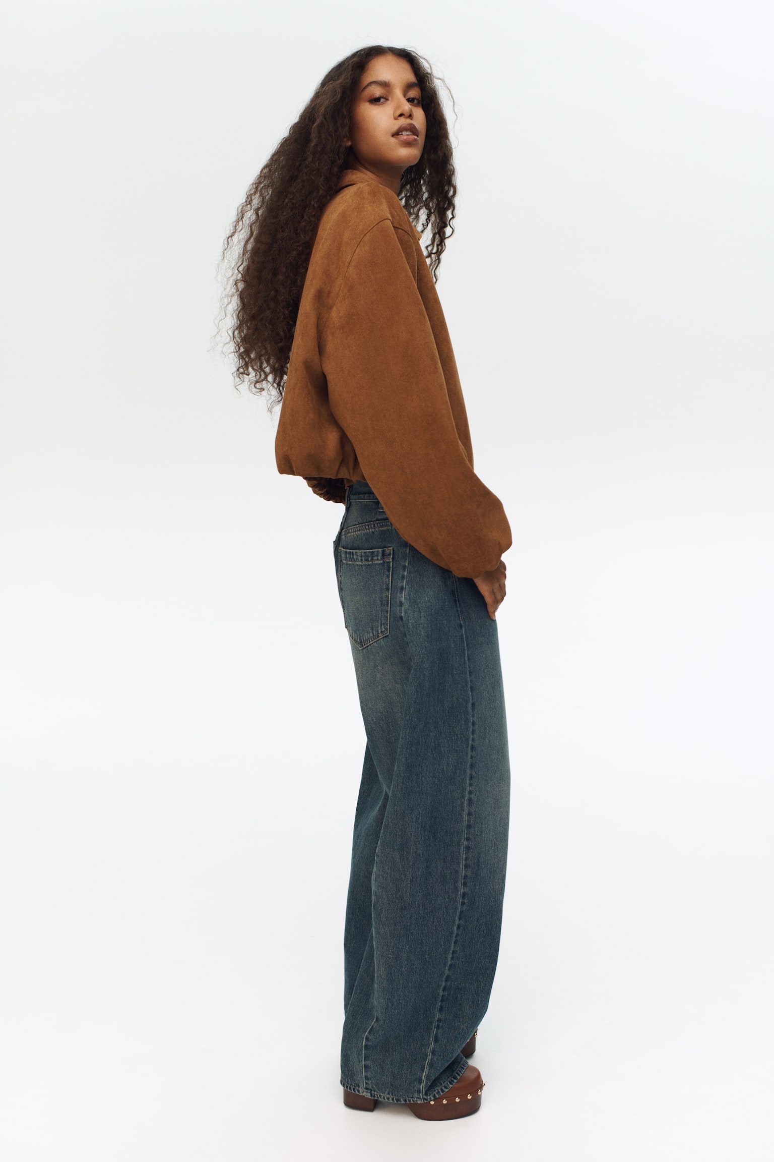 Barrel Regular Waist Jeans - Dunkles Denimblau/Denimblau - 3