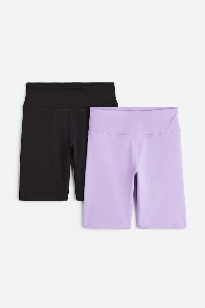 2-pack DryMove™ cycling shorts - Light purple/Black/Khaki green/Light pink/Black/Light blue/Black/dc - 2