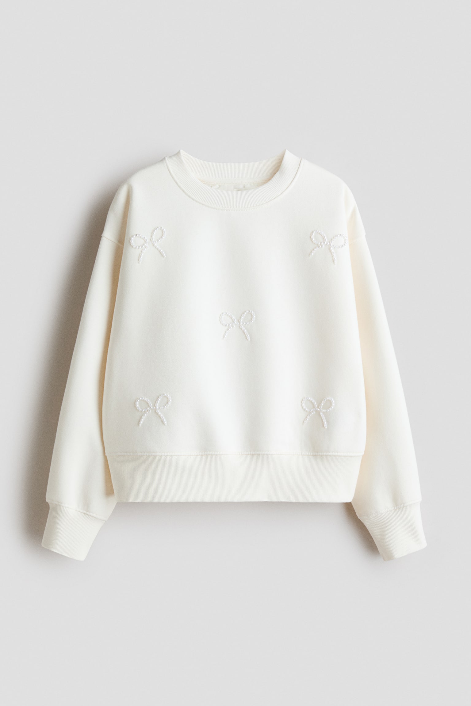 Motif-detail sweatshirt - White/Bows/Washed black/Star - 1
