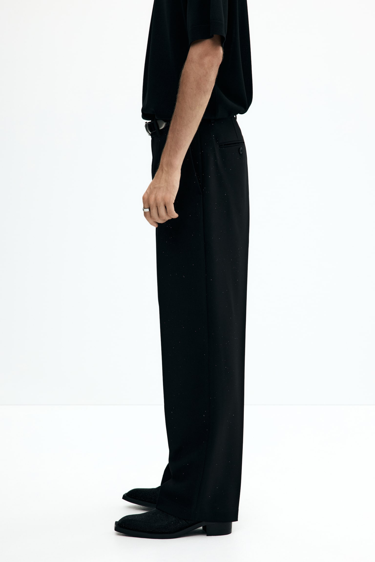 Loose Fit Tailored trousers - Black/Glittery - 5