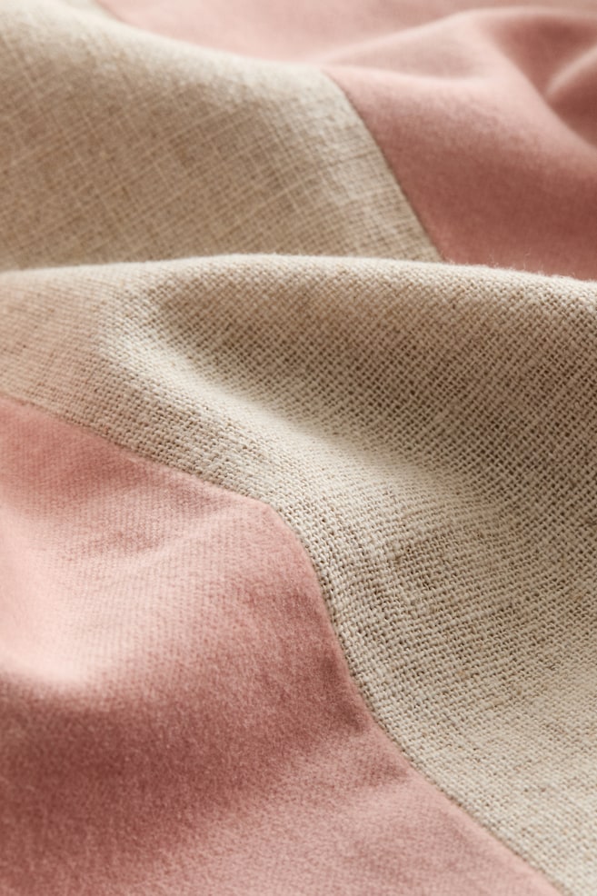 Linen-Blend Cushion Cover - Light pink/beige striped/Light green/beige striped - 4