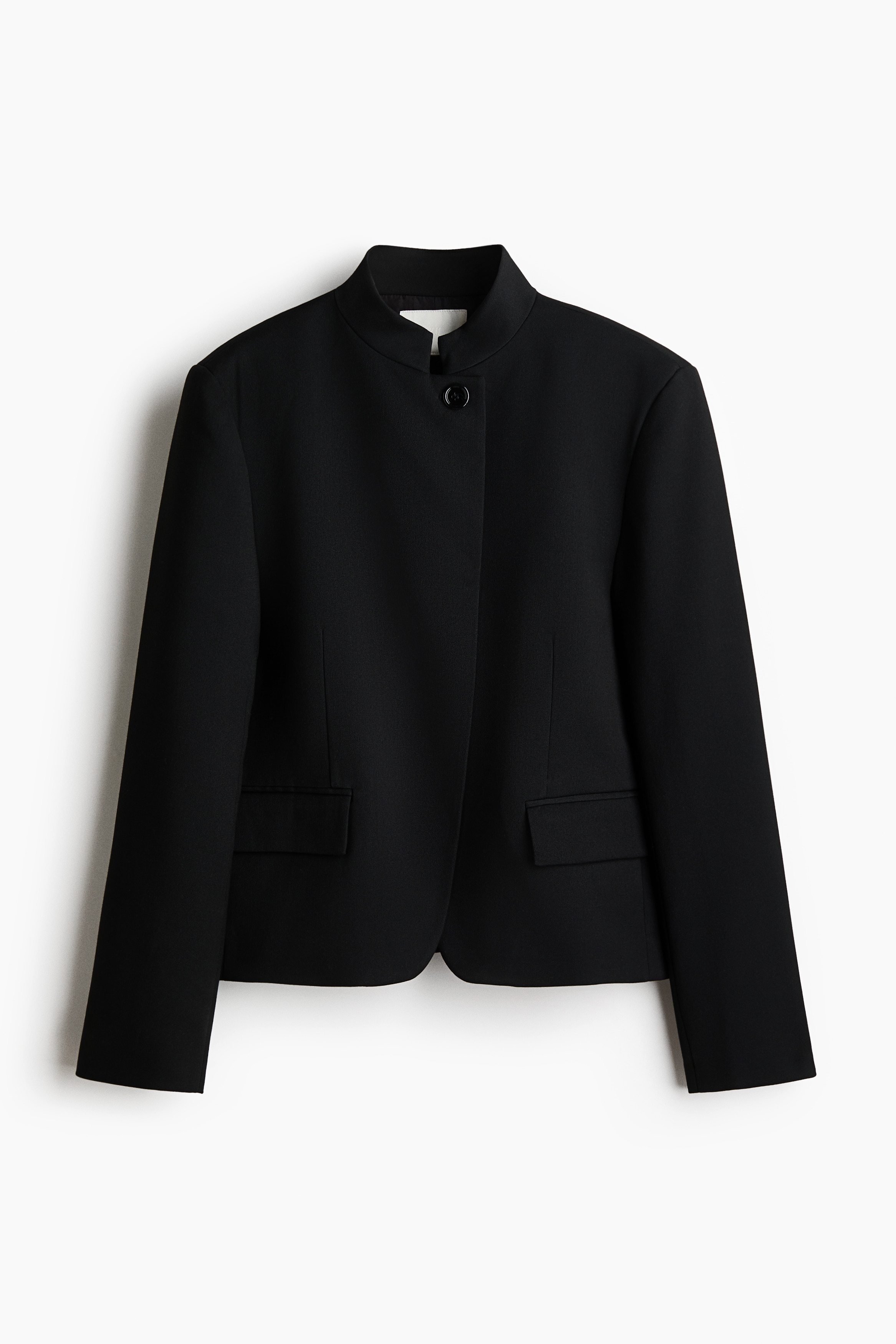 Single-breasted blazer - Black/Grey/Herringbone-patterned