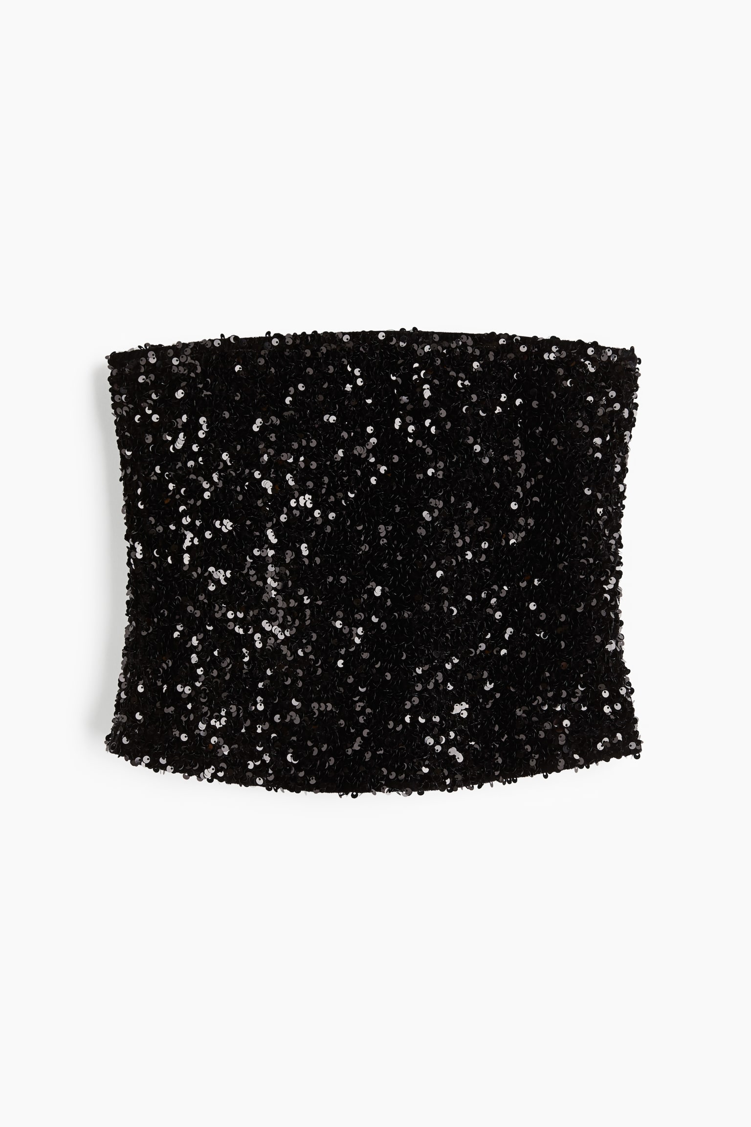 Sequin Bandeau Top - Black/White/Dark green - 2