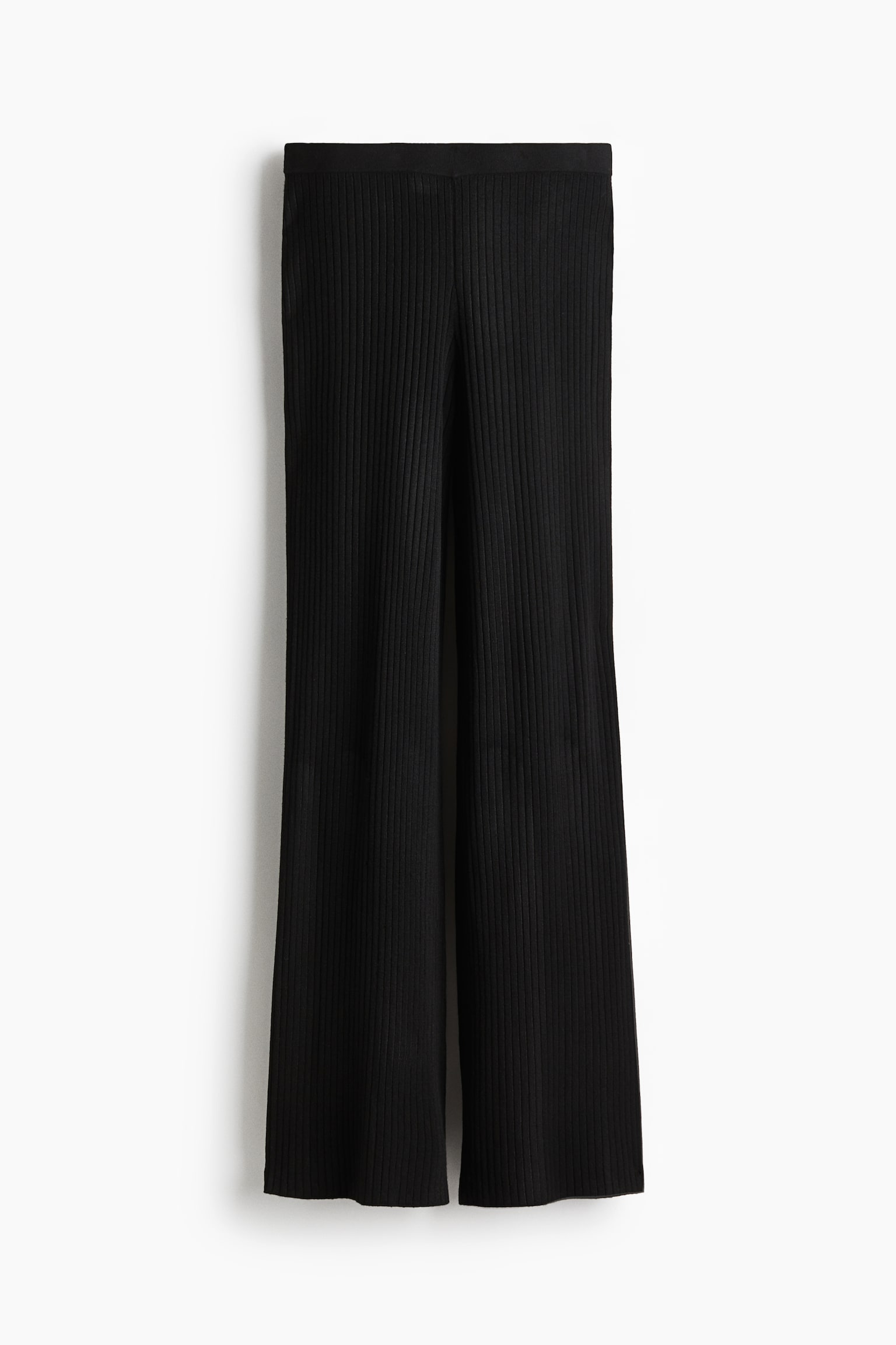 Женские брюки H&M Rib-Knit, цвет: Чёрный — фото 1