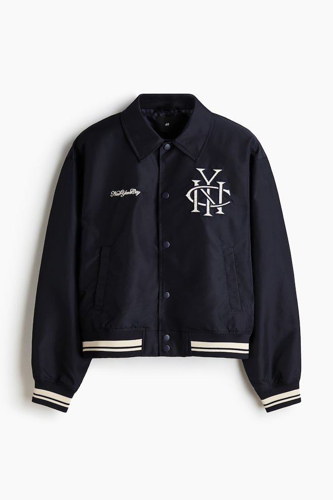 Baseballjacke - Marineblau/NYC/Weinrot/NYC - 1