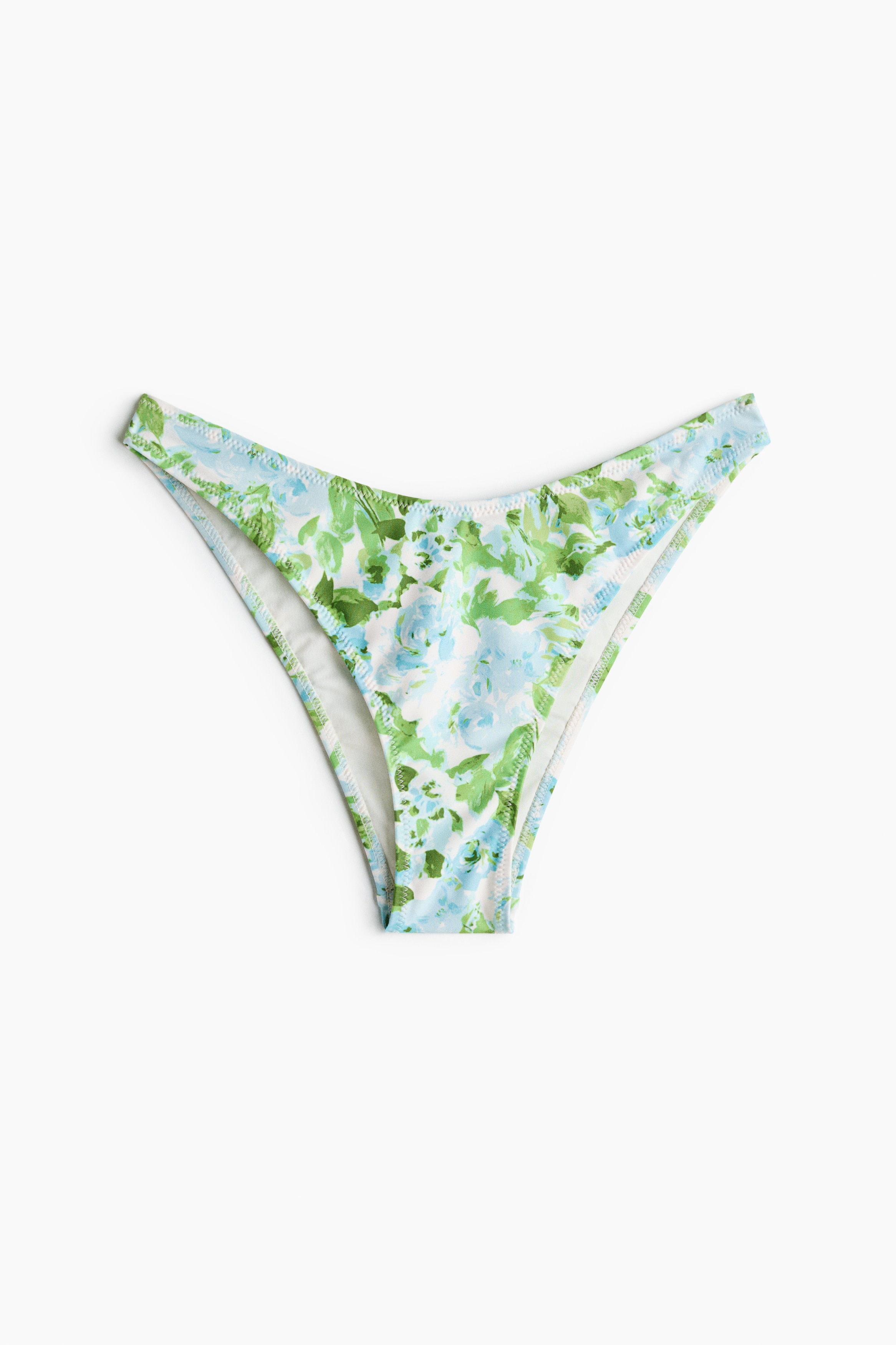 Slip bikini sgambati-Verde acceso/fiori