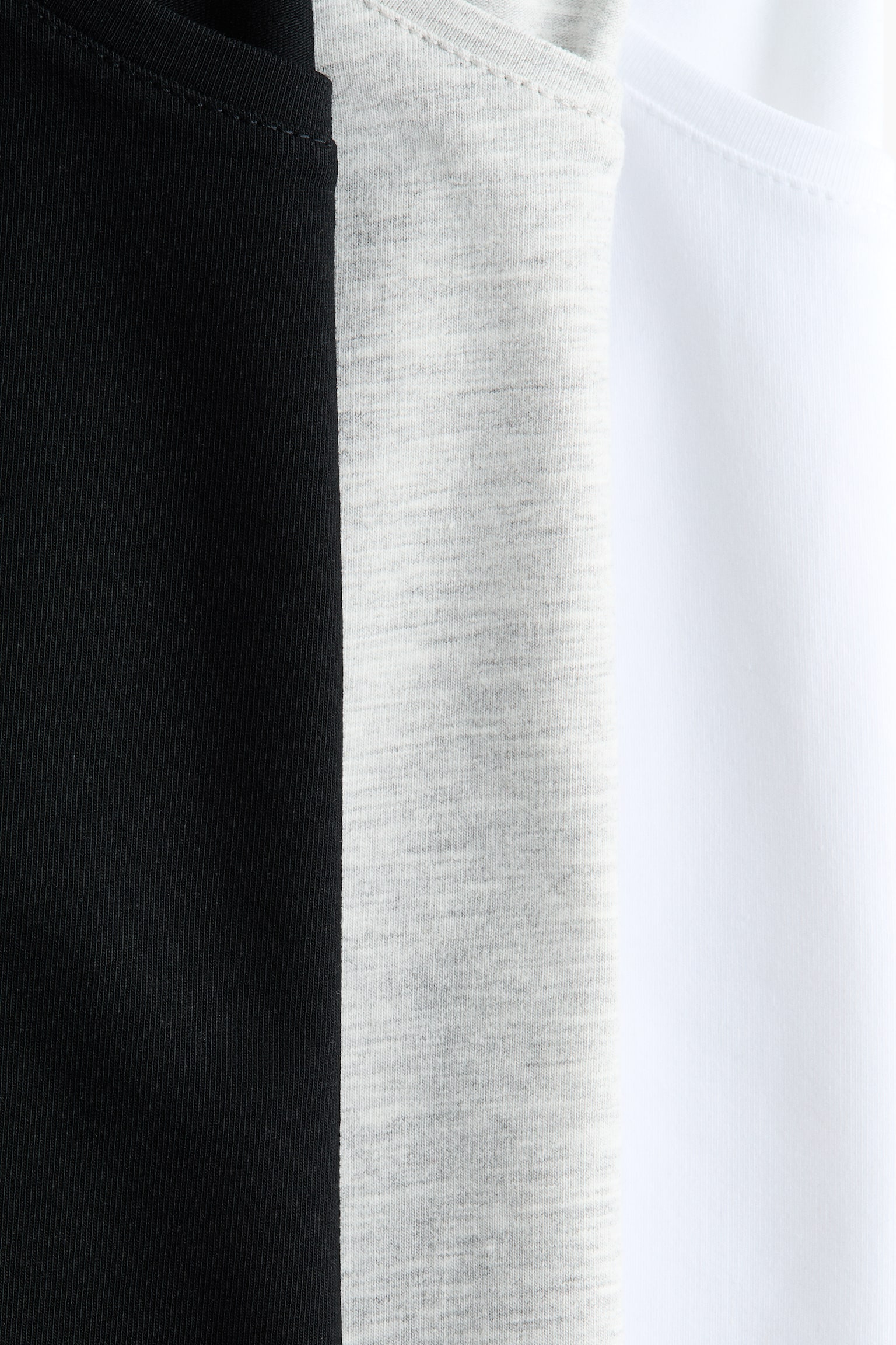 T-shirt 3-pak - Szary melanż/Biały/Czarny - 2