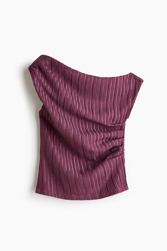 Textured One-Shoulder Top