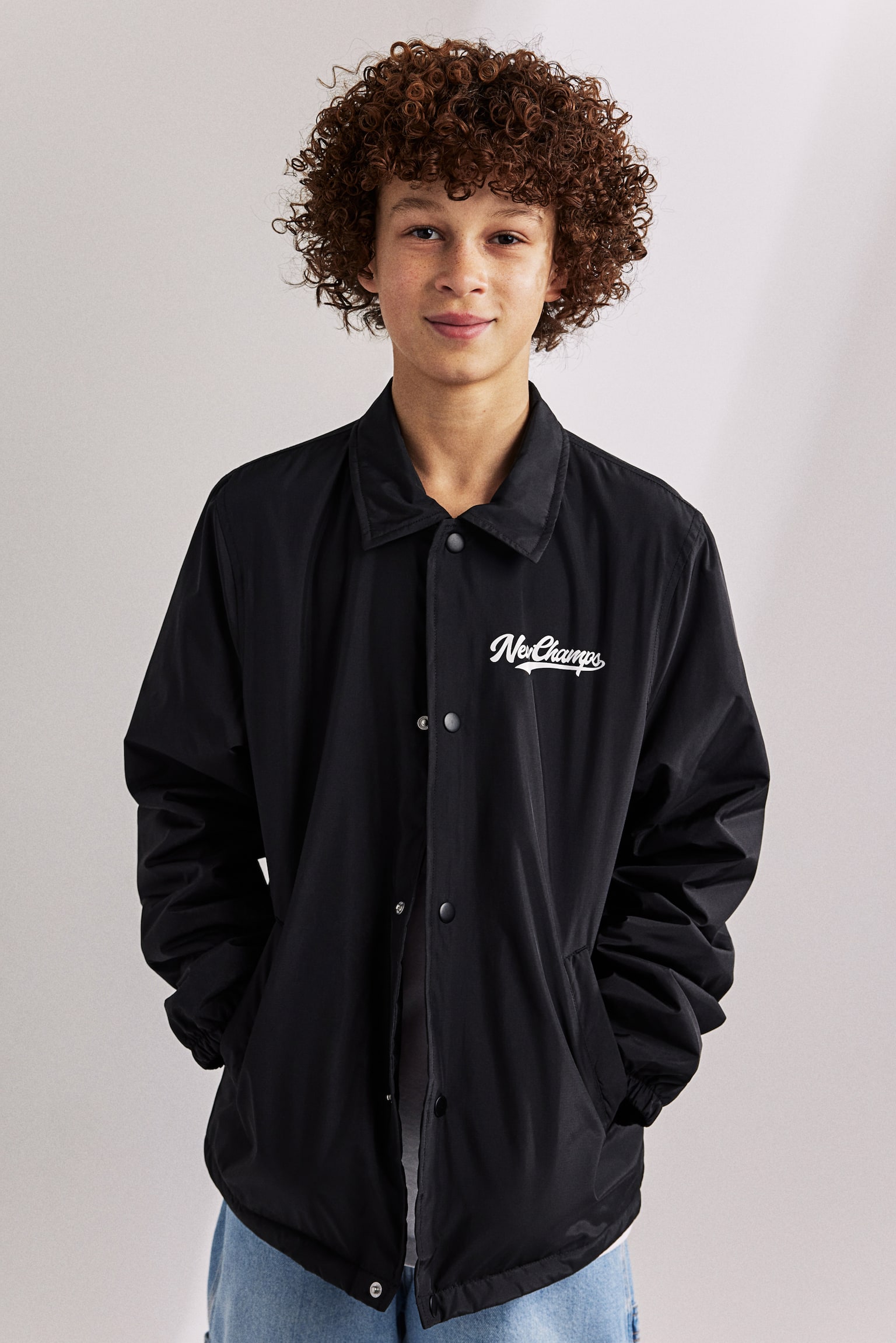 Printed Coach Jacket - Black - 2