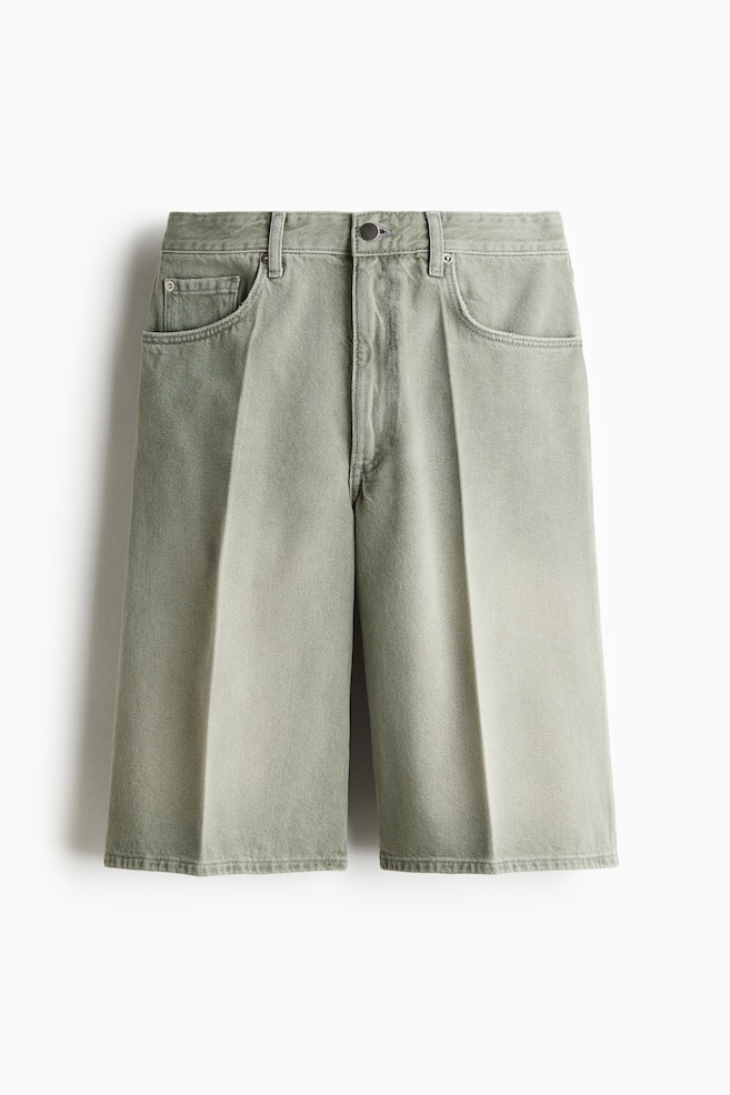 Denim Bermuda shorts - Light grey-green - 1