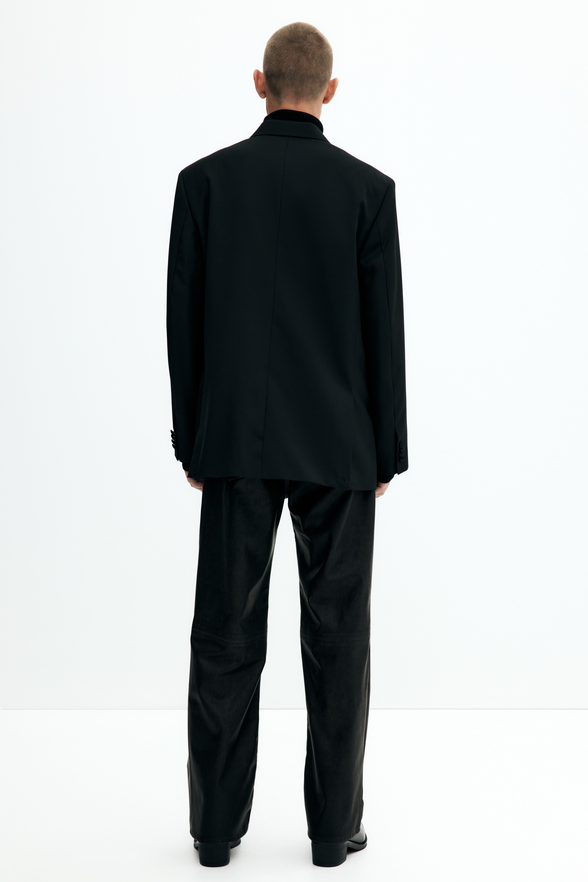 Relaxed Fit Wool-blend tuxedo jacket