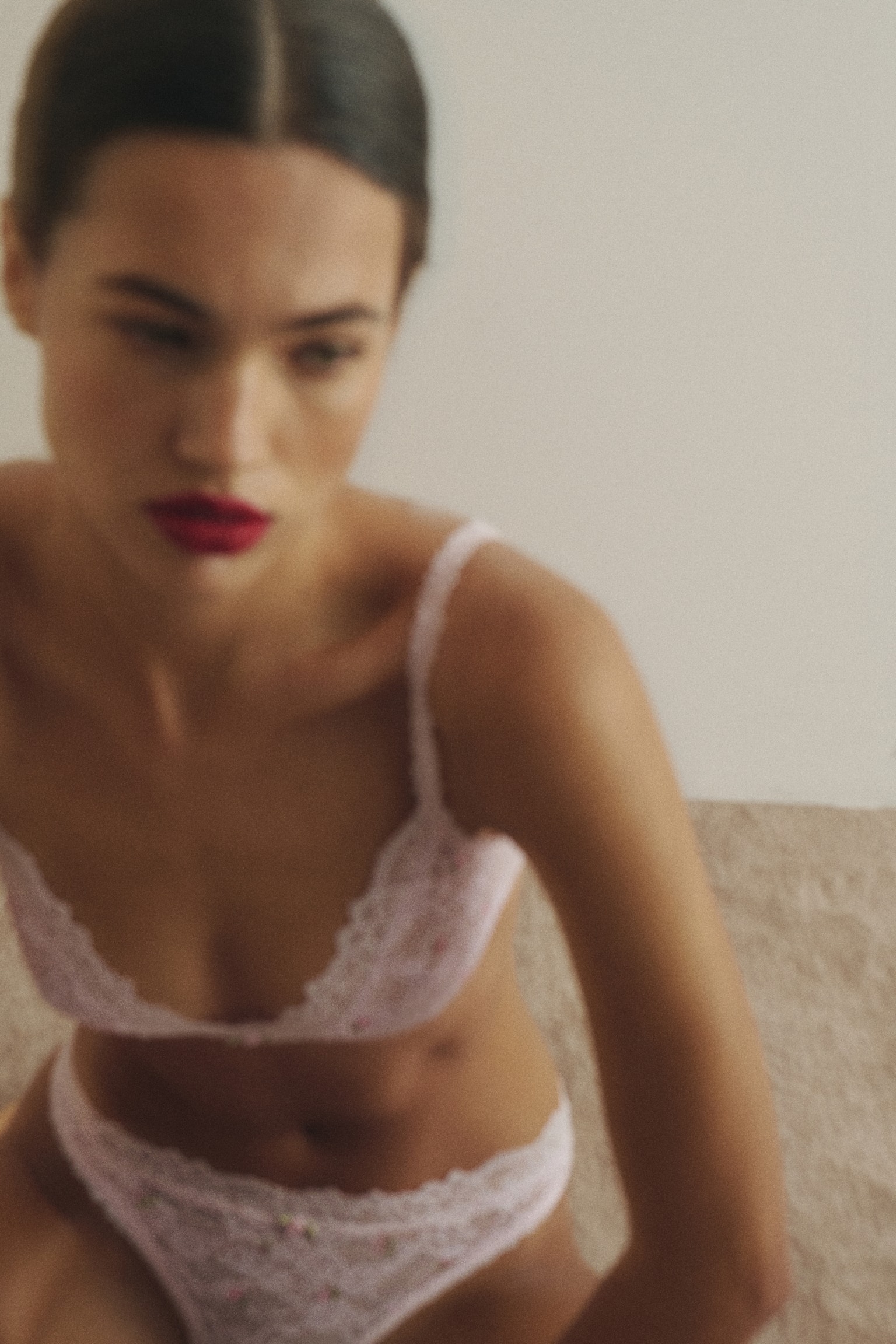 Μαλακό δαντελένιο σουτιέν - Ροζ/φλοράλ - 5