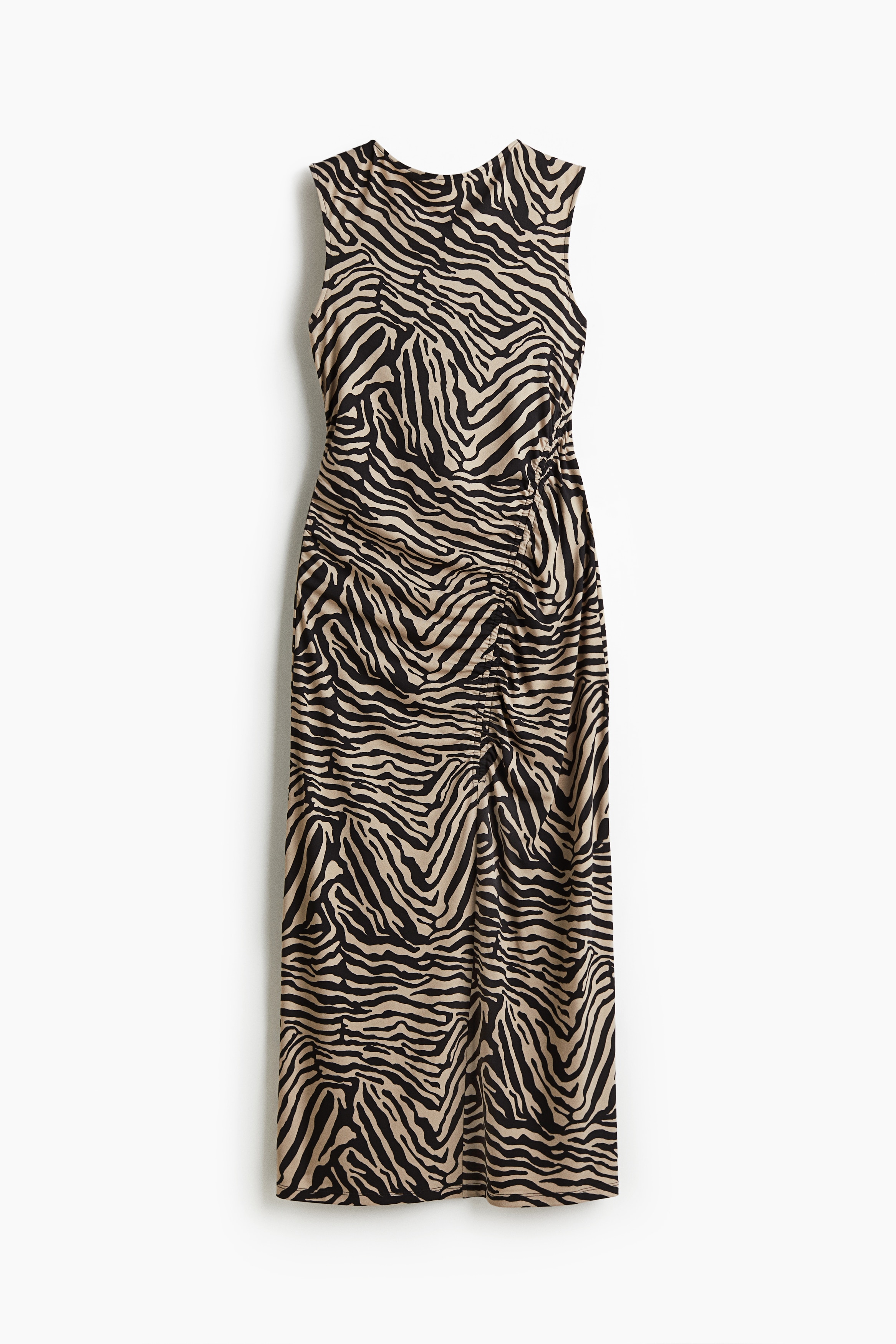 Ντραπέ φόρεμα - Μαύρο/μοτίβο ζέβρας
