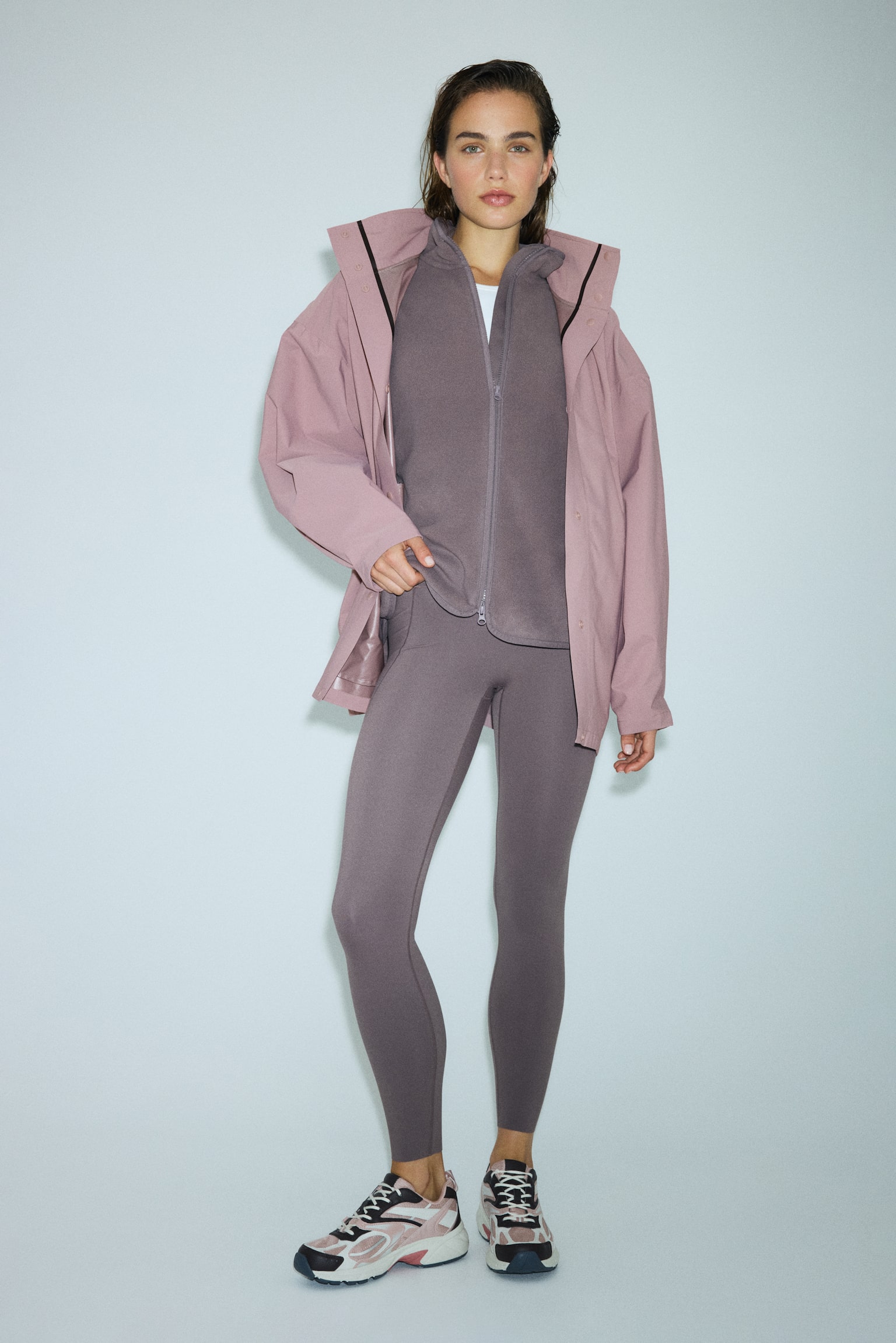 Rain jacket with StormMove™ - Antique rose/Black - 4