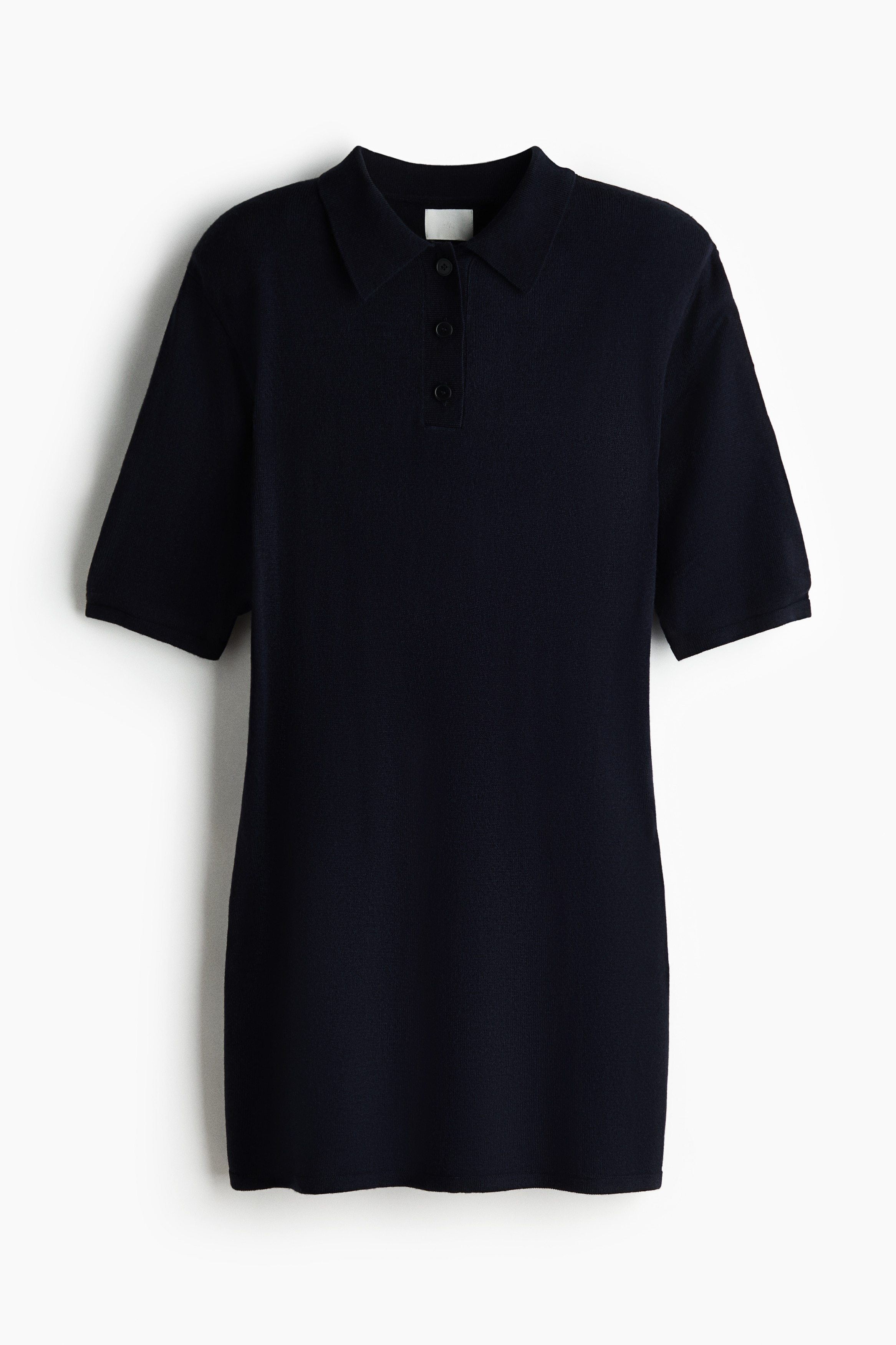 Fine-Knit Polo Dress - Navy blue