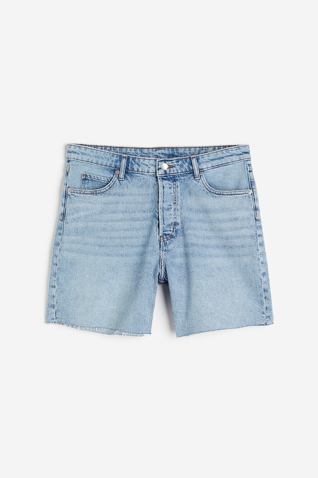 H&M+ 90s Cutoff High Waist Shorts - Lys denimblå/Sort/Lys denimblå - 2