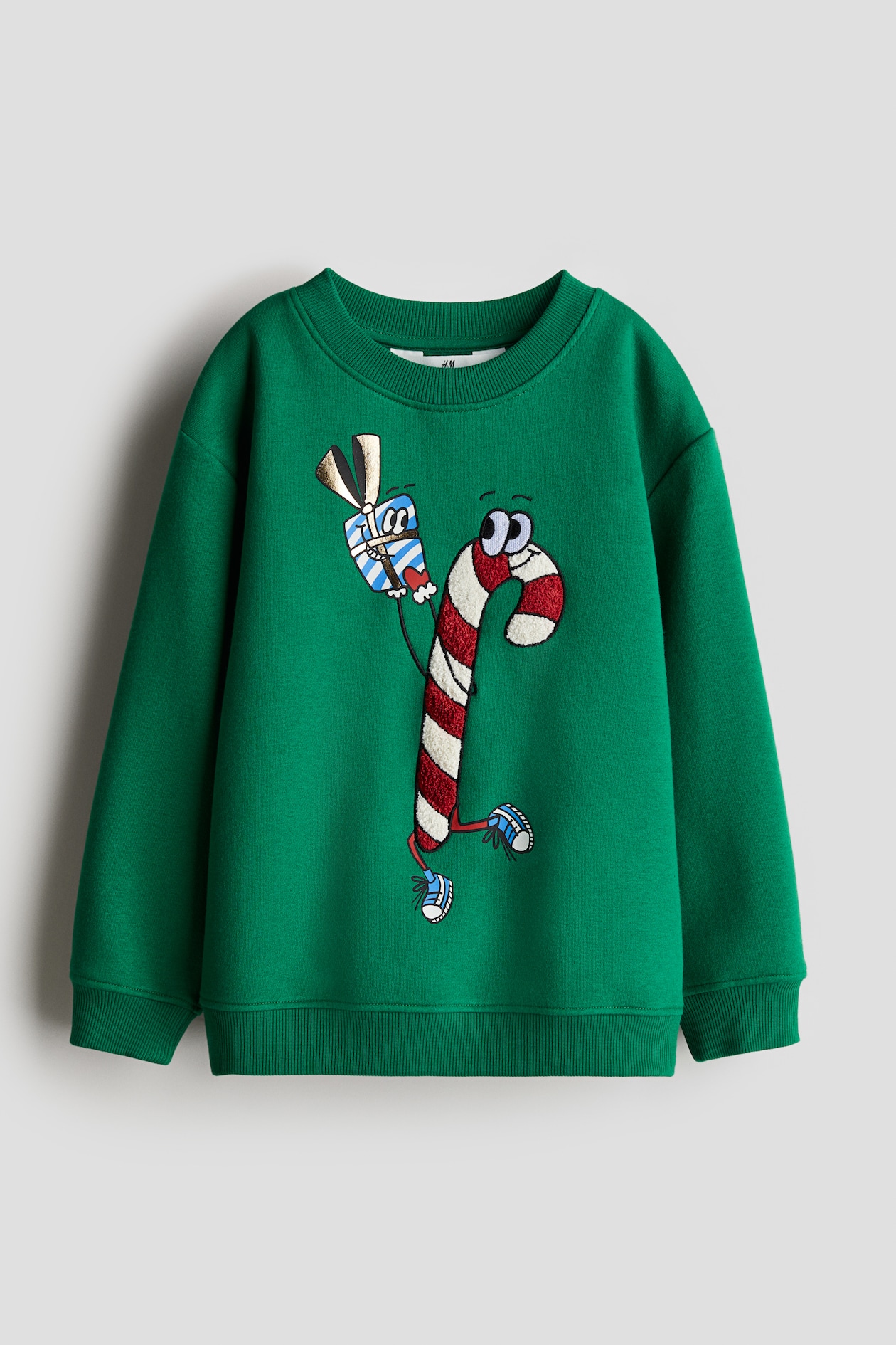 Bluza Z Nadrukiem Zielony Laska Cukrowa Dziecko H M PL bluza-z-nadrukiem-zielony-laska-cukrowa-dziecko-h-m-pl