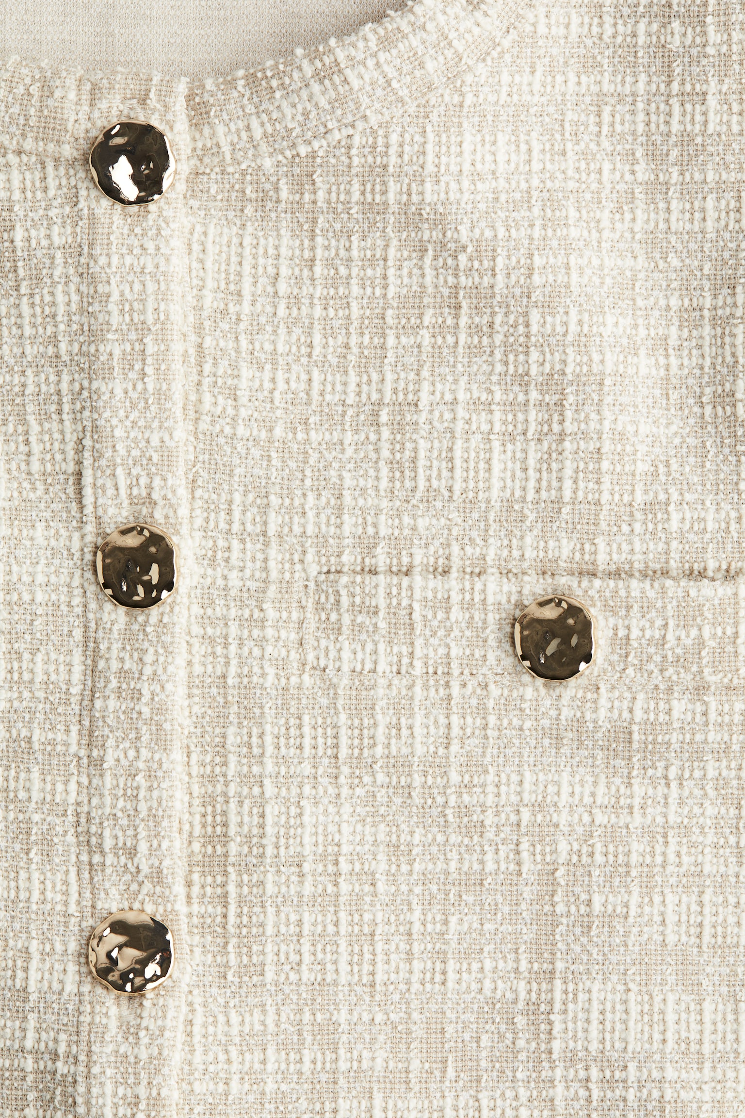 Áo cardigan bằng jersey vân nổi - Màu be nhạt đốm - 3