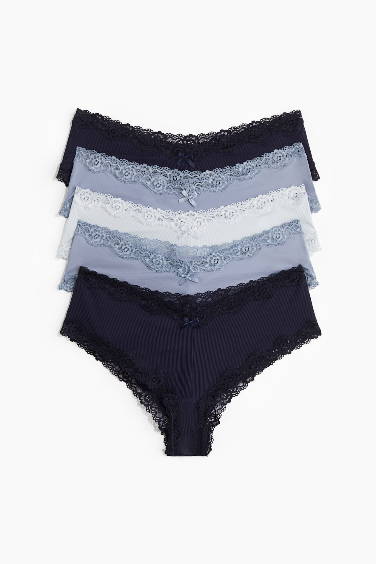 Women's Navy blue/Dusty blue 5-pack microfibre hipster briefs | H&M GB