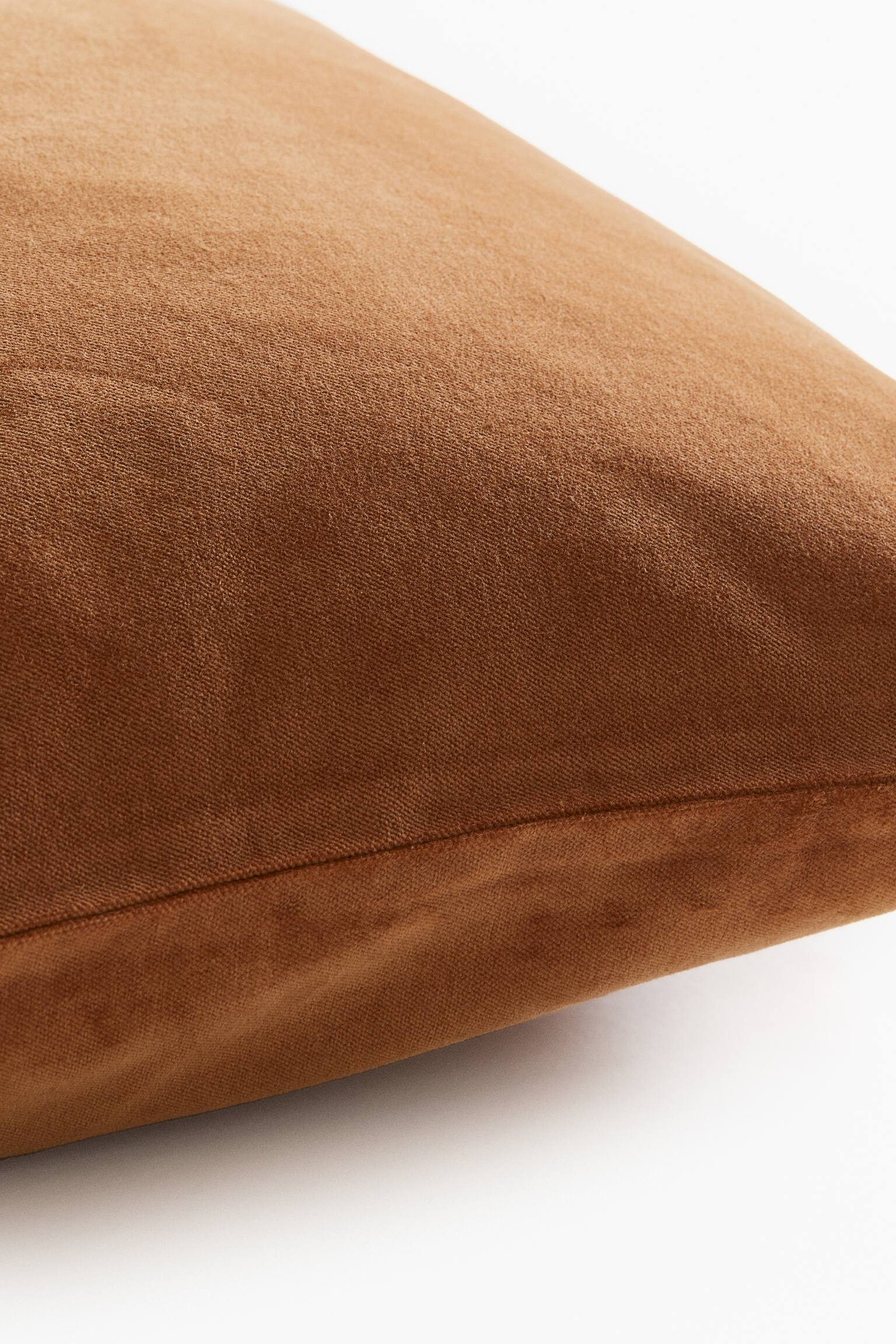 Cotton velvet cushion cover - Burnt orange/Camel/Yellow/Light greige/Purple/Dark grey/Sage green/Light beige/Bright blue/Pink - 3