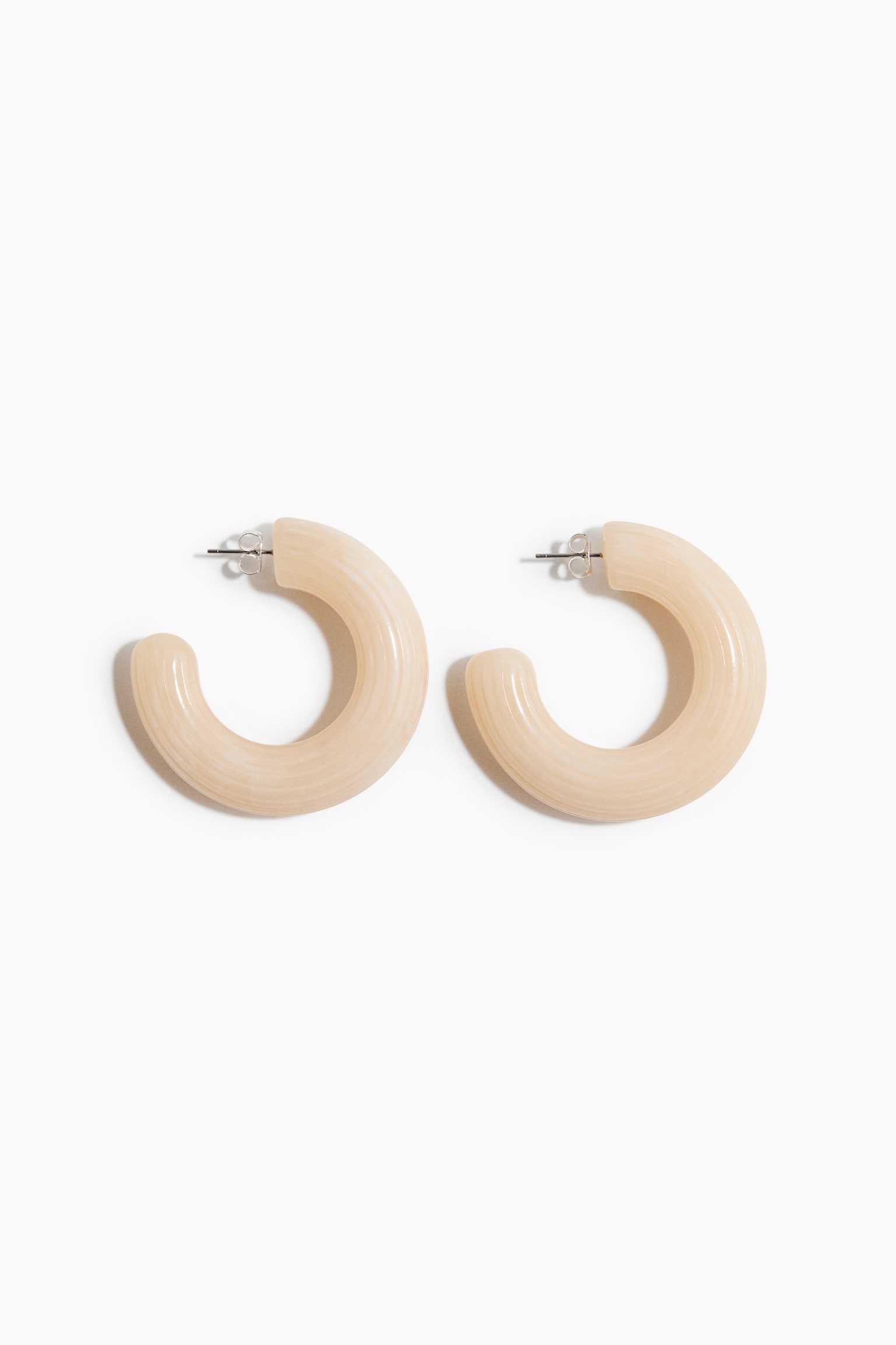 Hoop earrings - Cream - 2