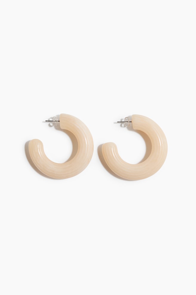Hoop Earrings - Cream - 1