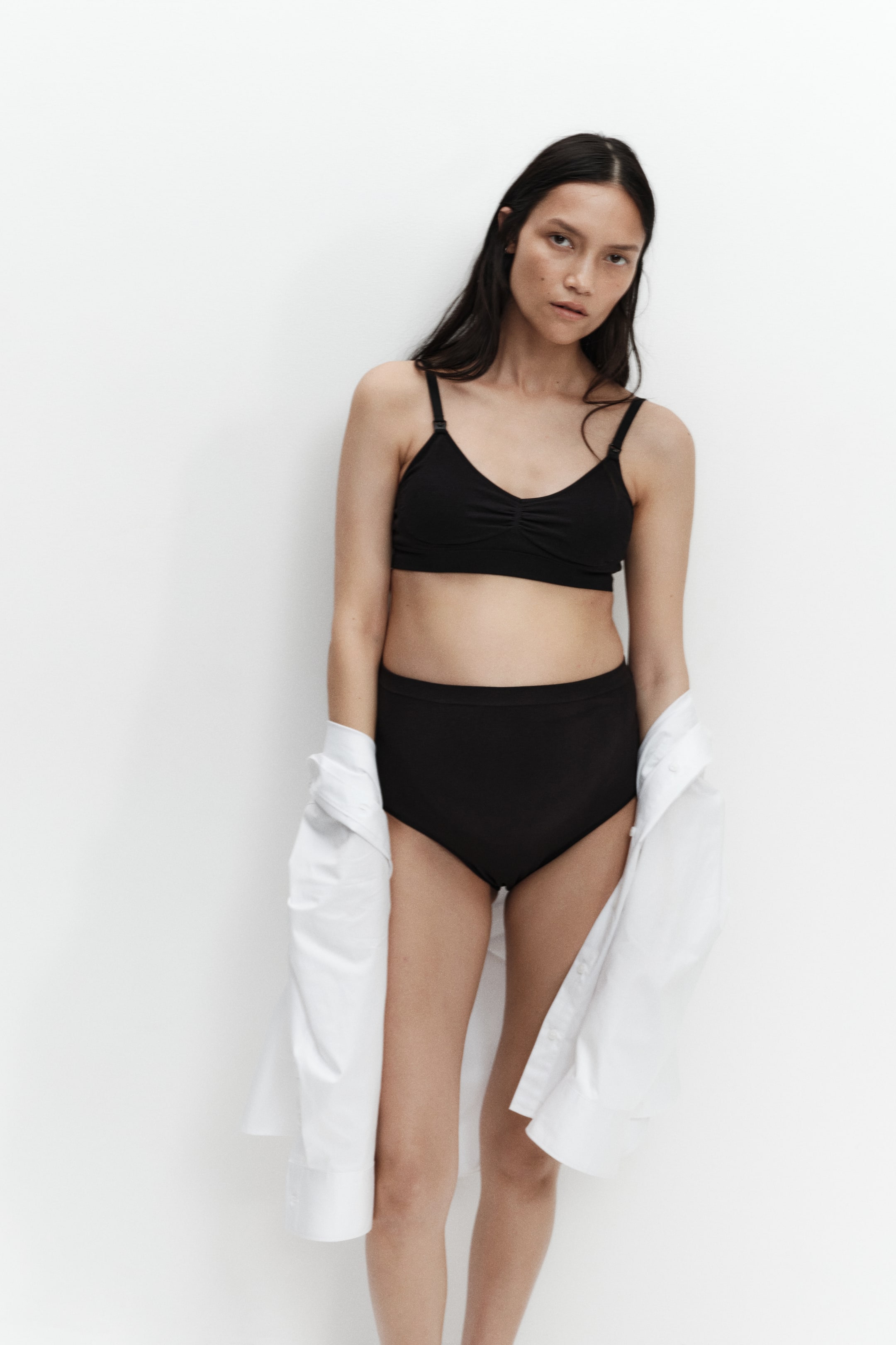 MAMA Seamless Padded Cotton-Blend Nursing Bra