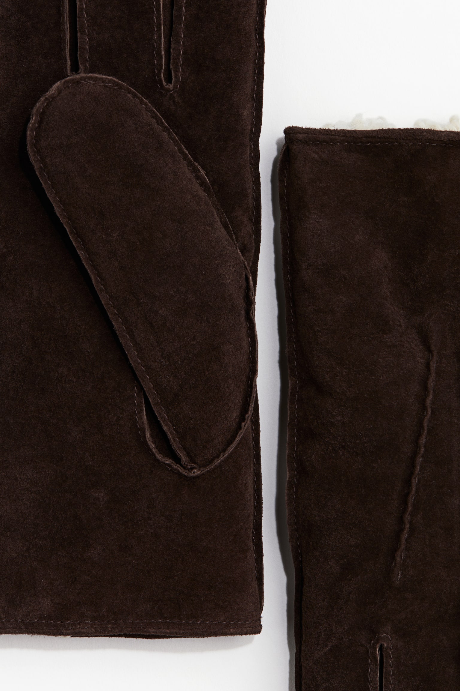 Handschuhe aus Veloursleder - Dunkelbraun - 2