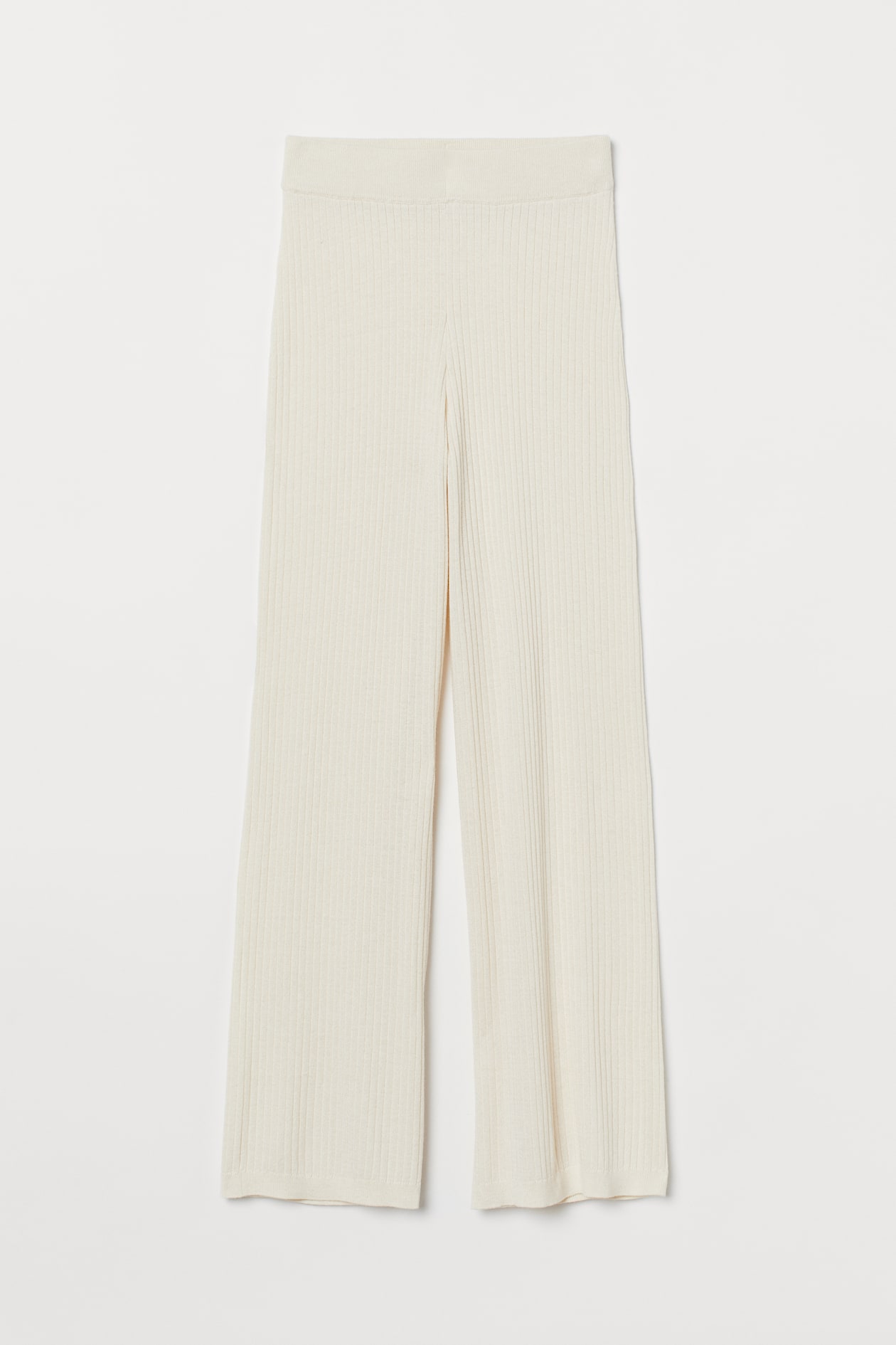 Rib-knit Pants - High waist - Light beige - Ladies | H&M US