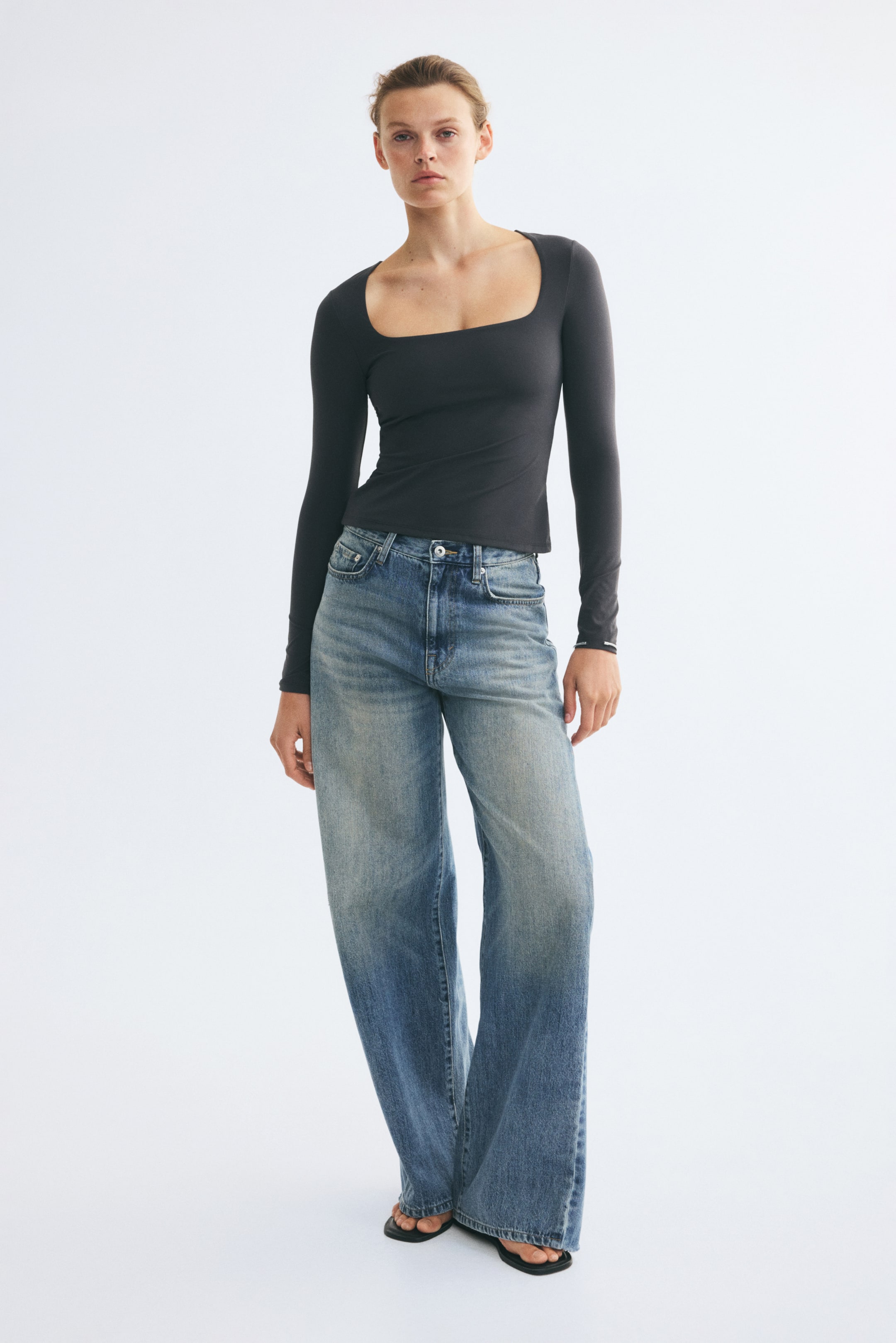 Square-Neck Ponte Top