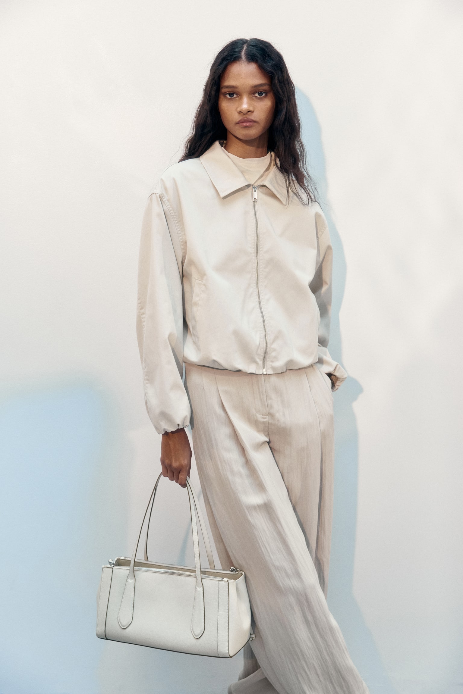 Blouson jacket - Light beige/Dark brown - 4