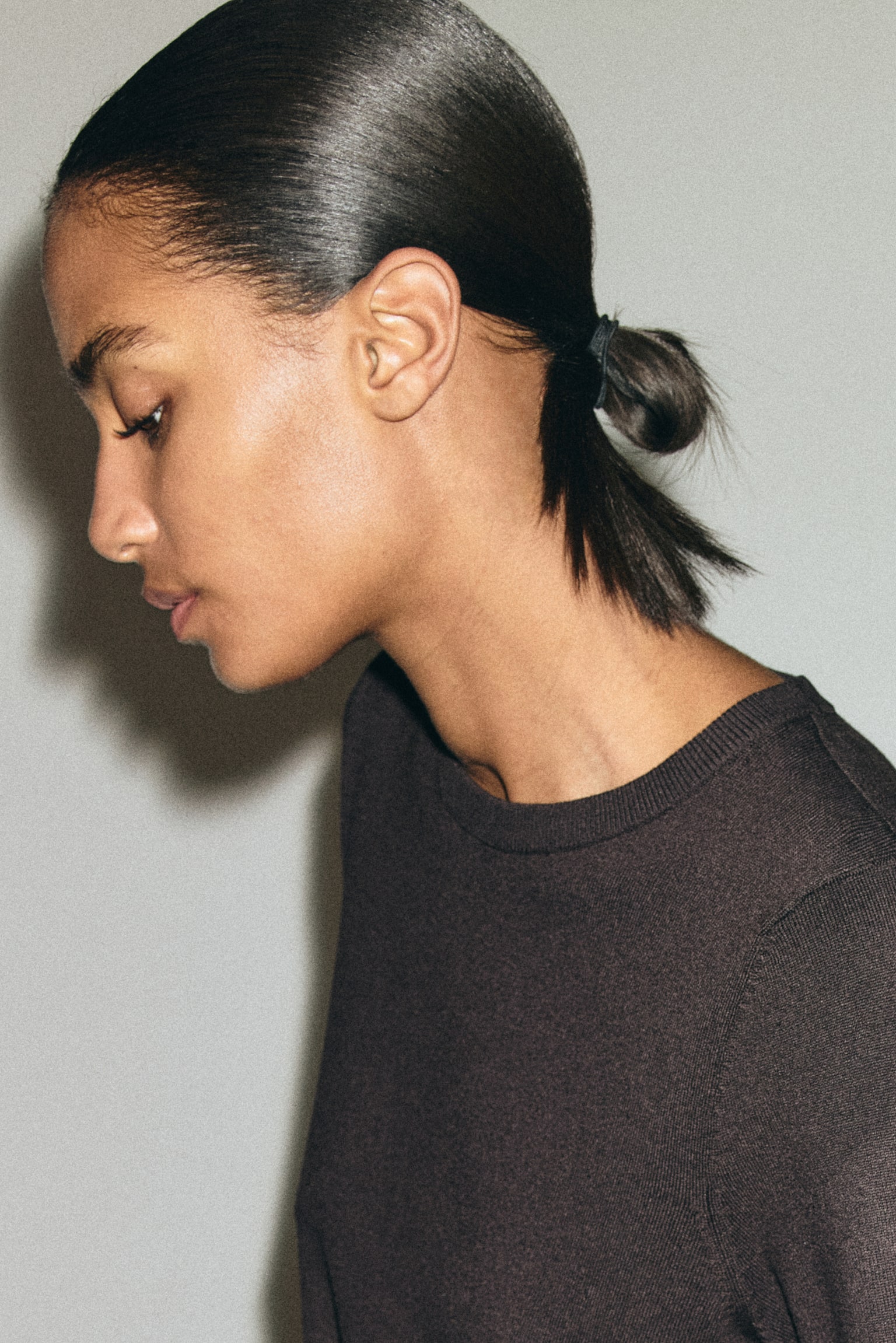 Dzianinowy top - Dark brown/Szary melanż/Jaskrawoczerwony/Kremowy/Paski/Biały - 5