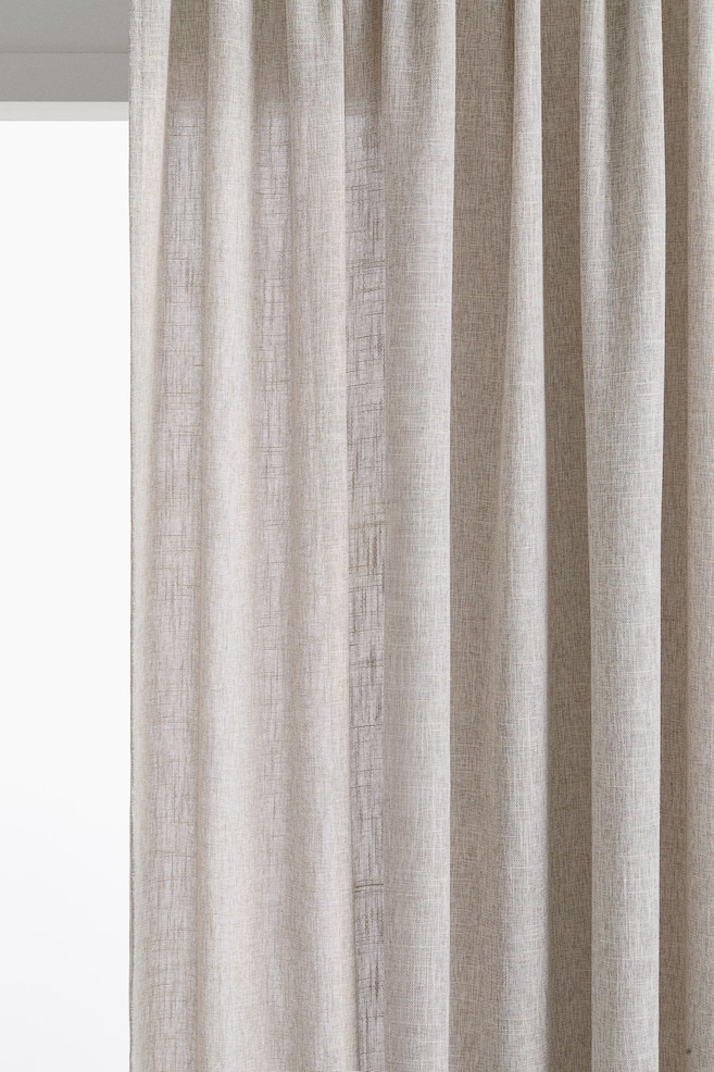 1-pack wide slub-weave curtain - Dusty mole - 1
